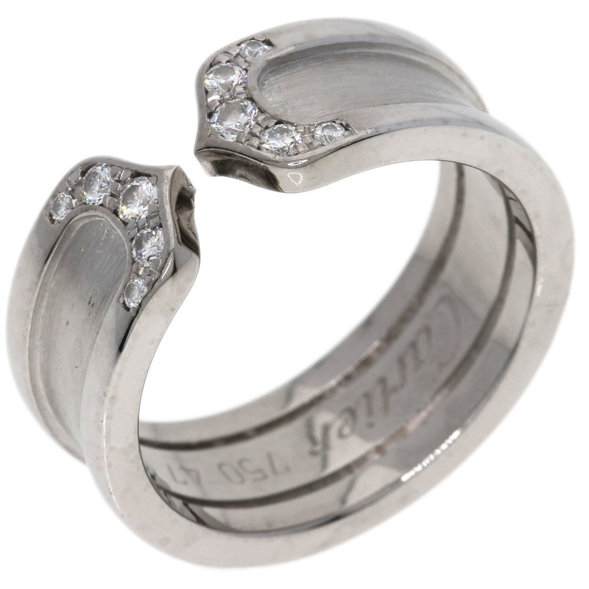Cartier Cartier C2 Ring SM Diamond #47 Ring, 18K White Gold, Women's, CARTIER Size ONE SIZE - 2 Thumbnail