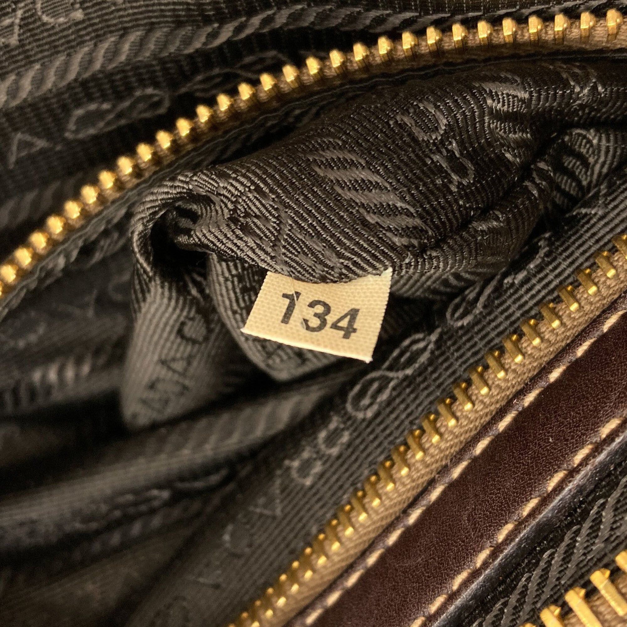 Prada Prada Logo Shoulder Bag, Canvas/Calfskin, Women's PRADA Size ONE SIZE - 7 Thumbnail