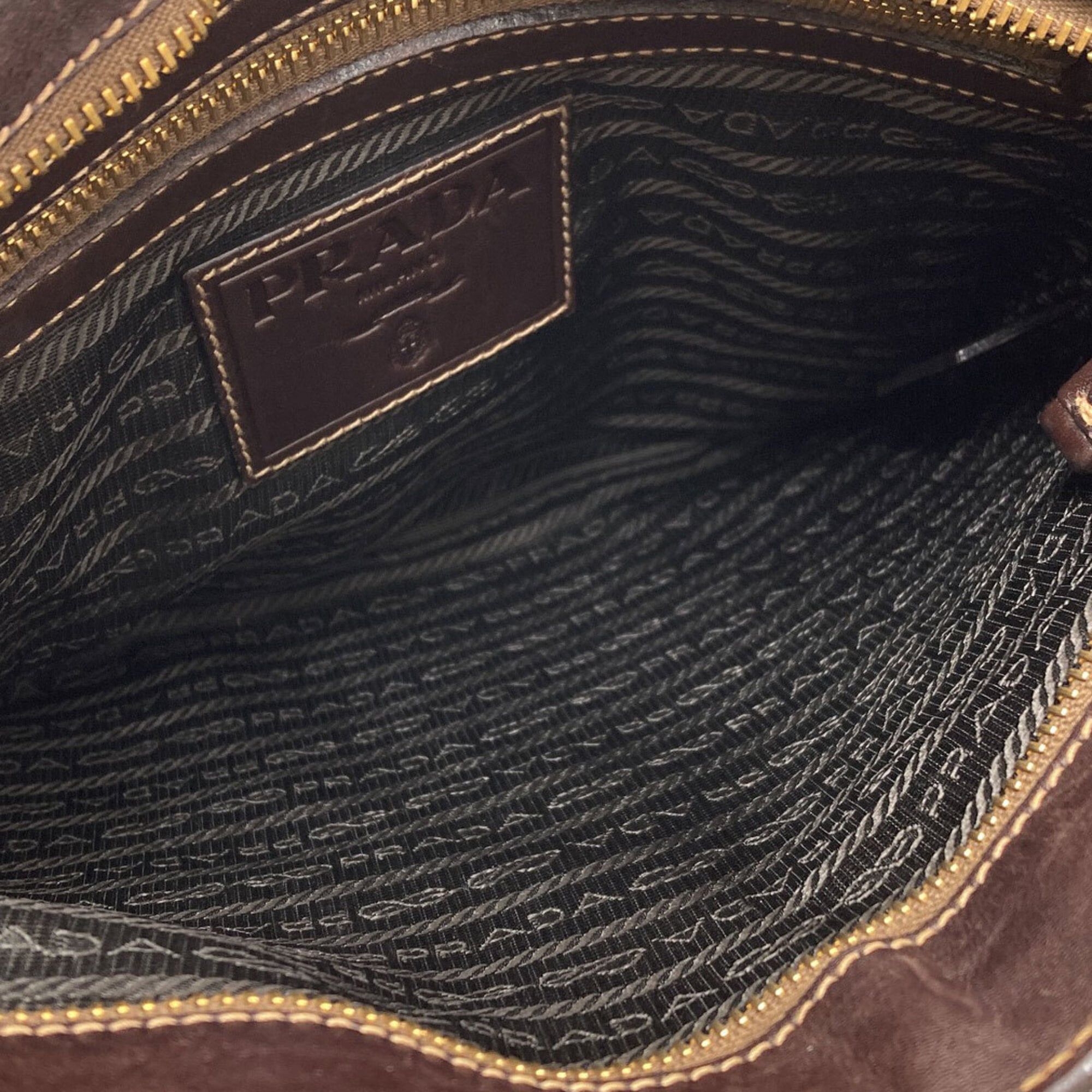 Prada Prada Logo Shoulder Bag, Canvas/Calfskin, Women's PRADA Size ONE SIZE - 5 Thumbnail