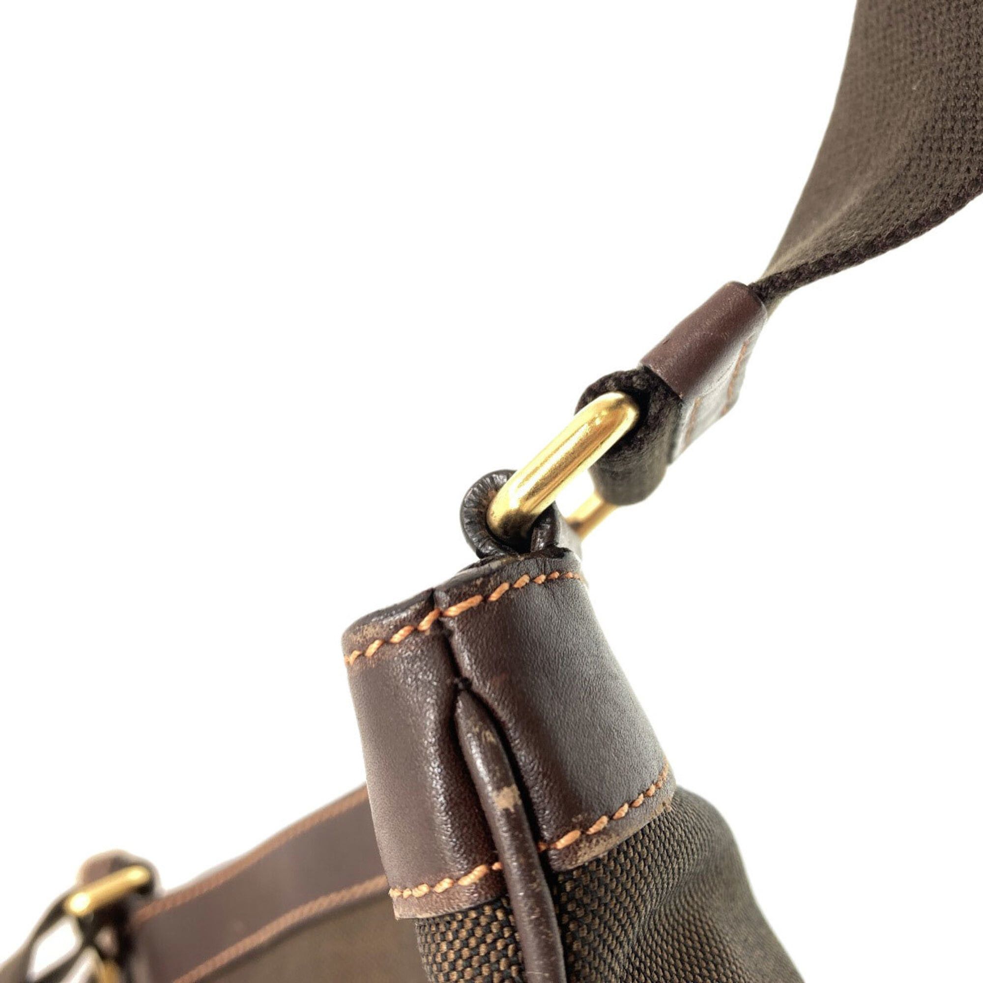 Prada Prada Logo Shoulder Bag, Canvas/Calfskin, Women's PRADA Size ONE SIZE - 17 Thumbnail