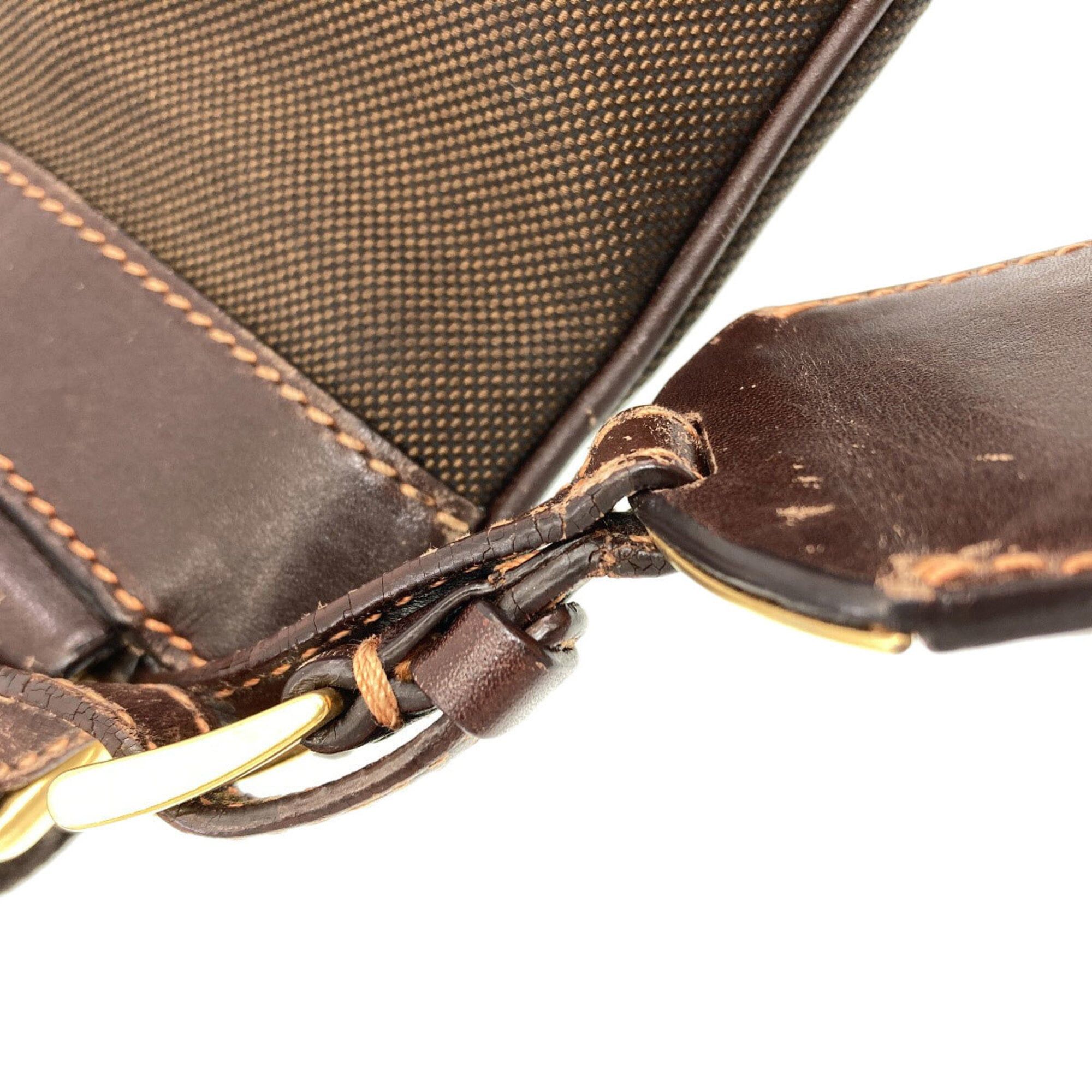 Prada Prada Logo Shoulder Bag, Canvas/Calfskin, Women's PRADA Size ONE SIZE - 14 Thumbnail