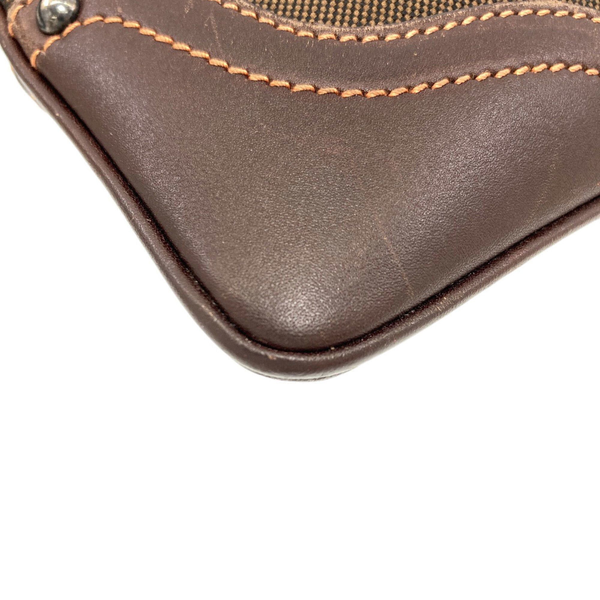 Prada Prada Logo Shoulder Bag, Canvas/Calfskin, Women's PRADA Size ONE SIZE - 23 Thumbnail