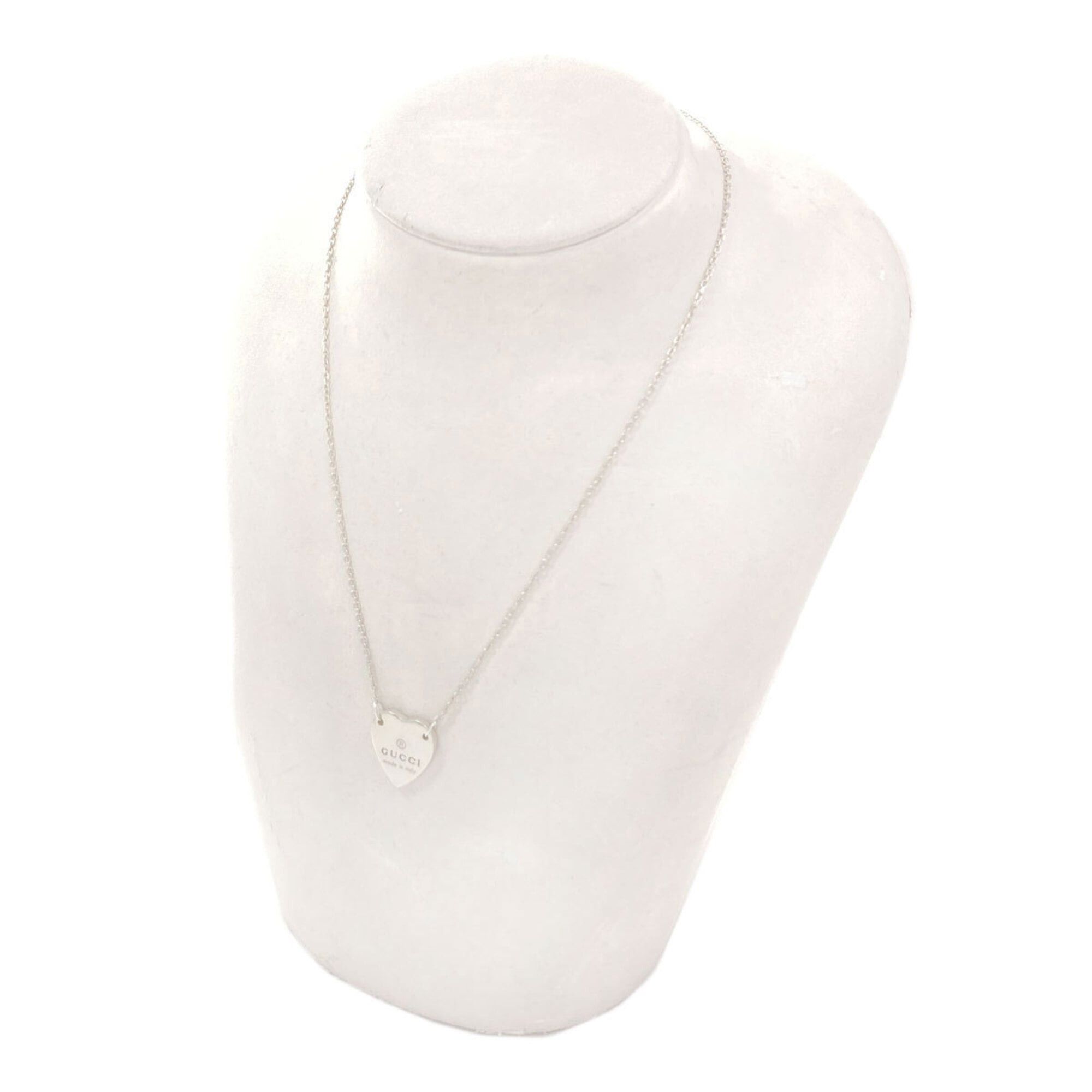 Gucci Gucci Heart Necklace, Silver, Women's Size ONE SIZE - 4 Thumbnail