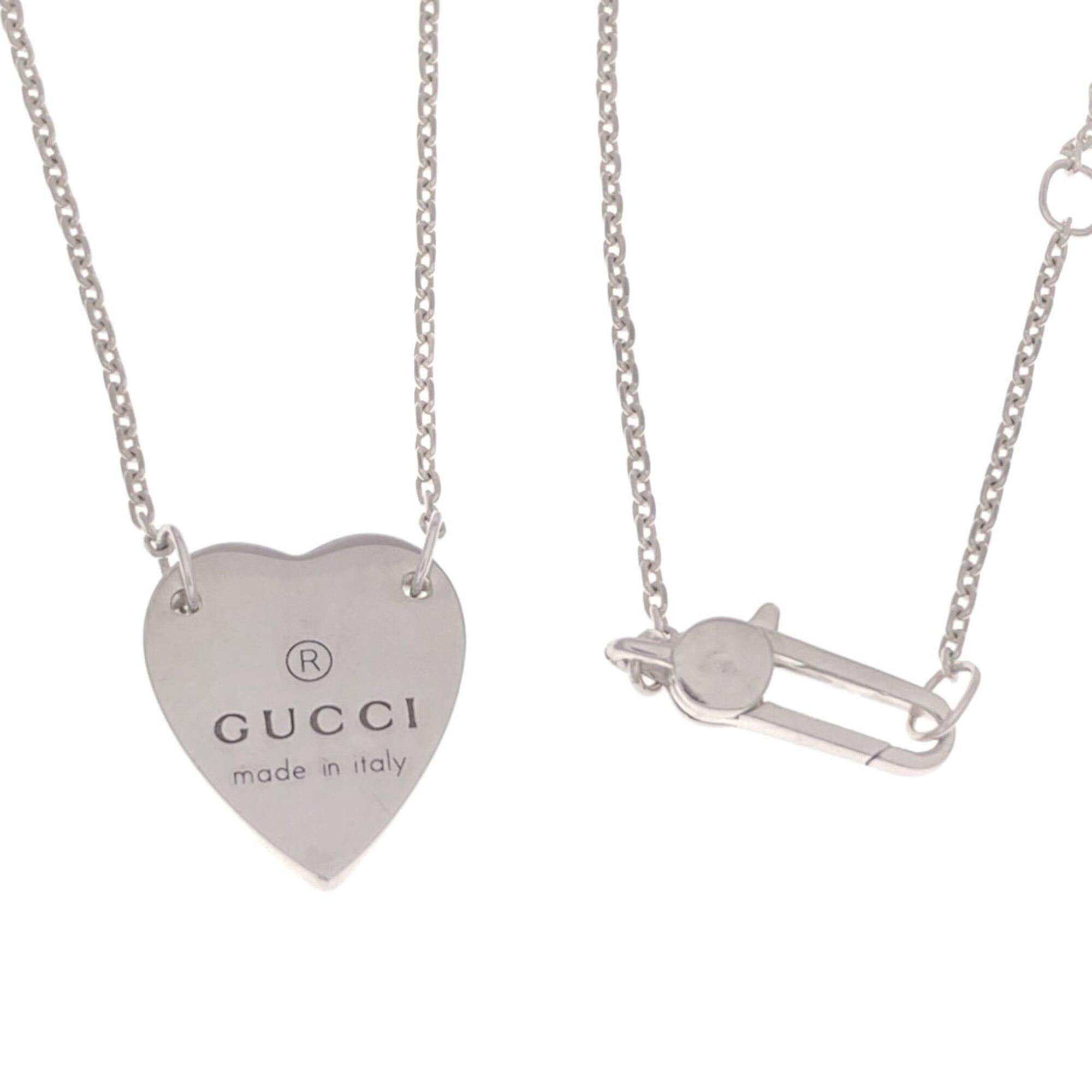 Gucci Gucci Heart Necklace, Silver, Women's Size ONE SIZE - 5 Thumbnail