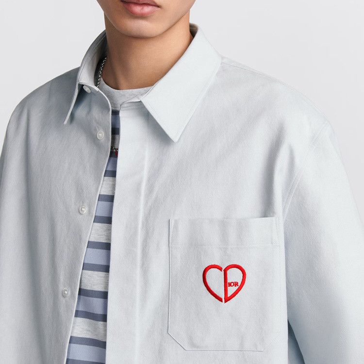Dior Dior Heart Logo Embroidery Button Up Shirt Size M Size US M / EU 48-50 / 2 - 7 Thumbnail