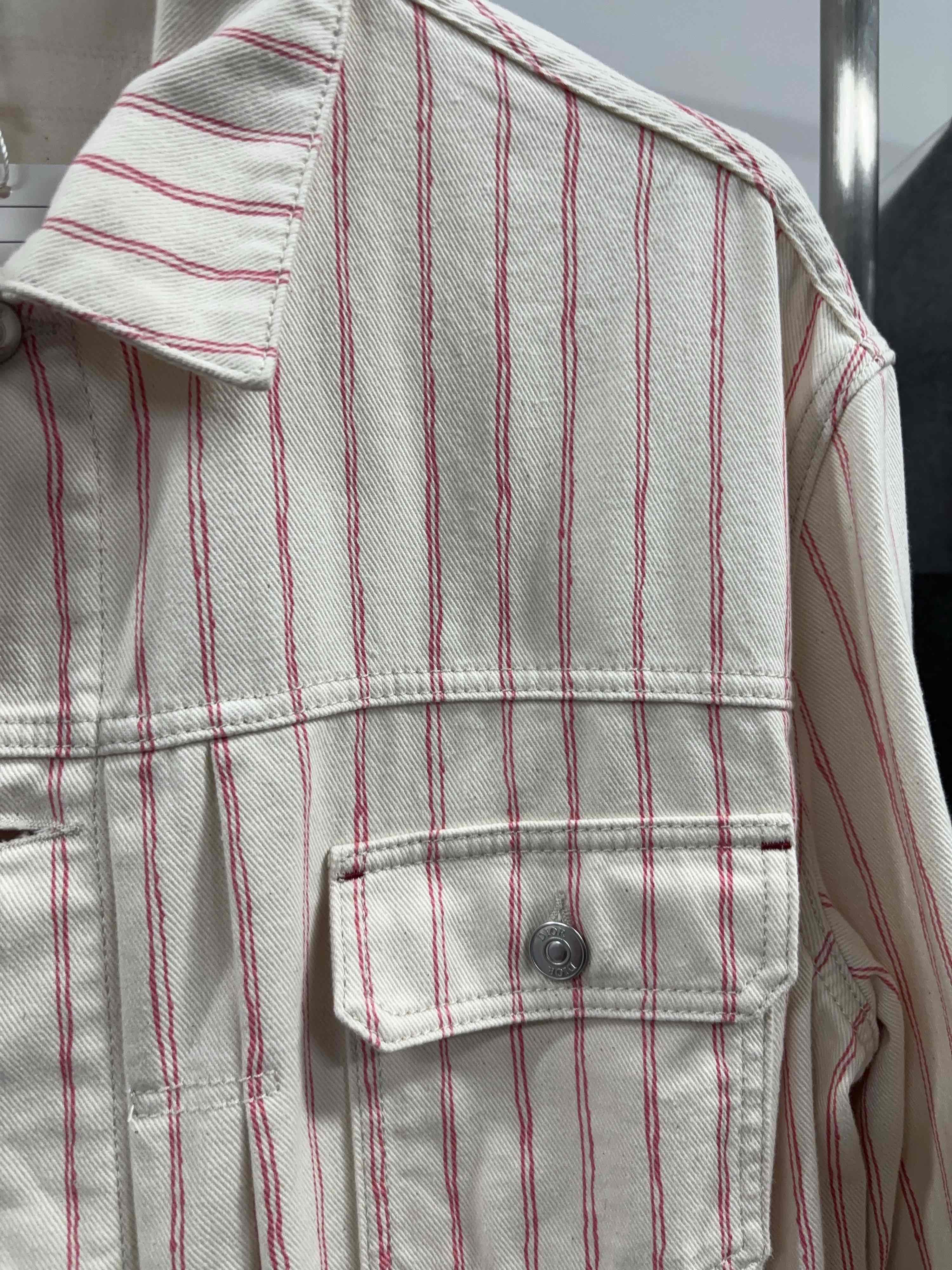 Dior Dior Striped Embroidered Denim Jacket Size 50 Size US M / EU 48-50 / 2 - 8 Thumbnail