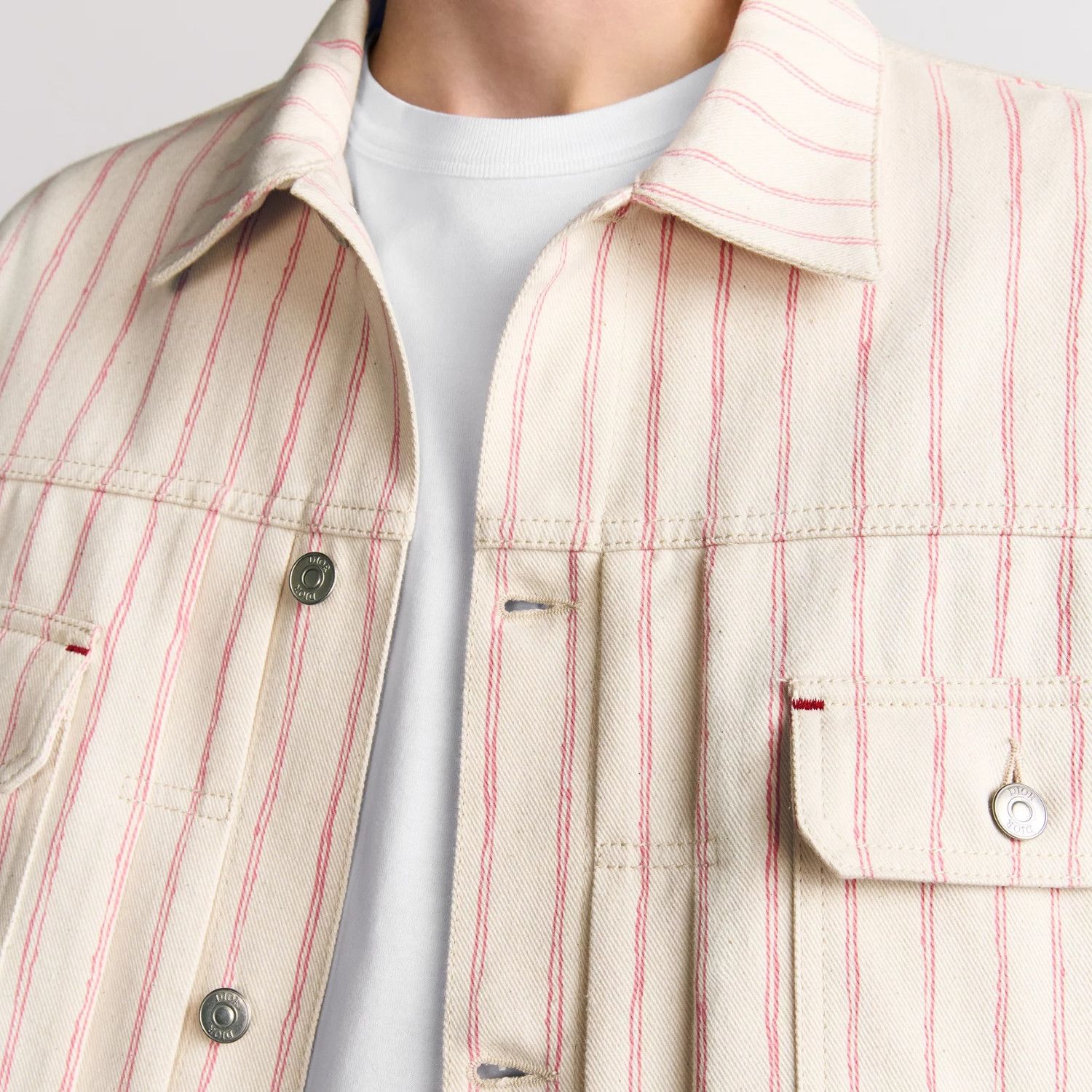 Dior Dior Striped Embroidered Denim Jacket Size 50 Size US M / EU 48-50 / 2 - 16 Thumbnail