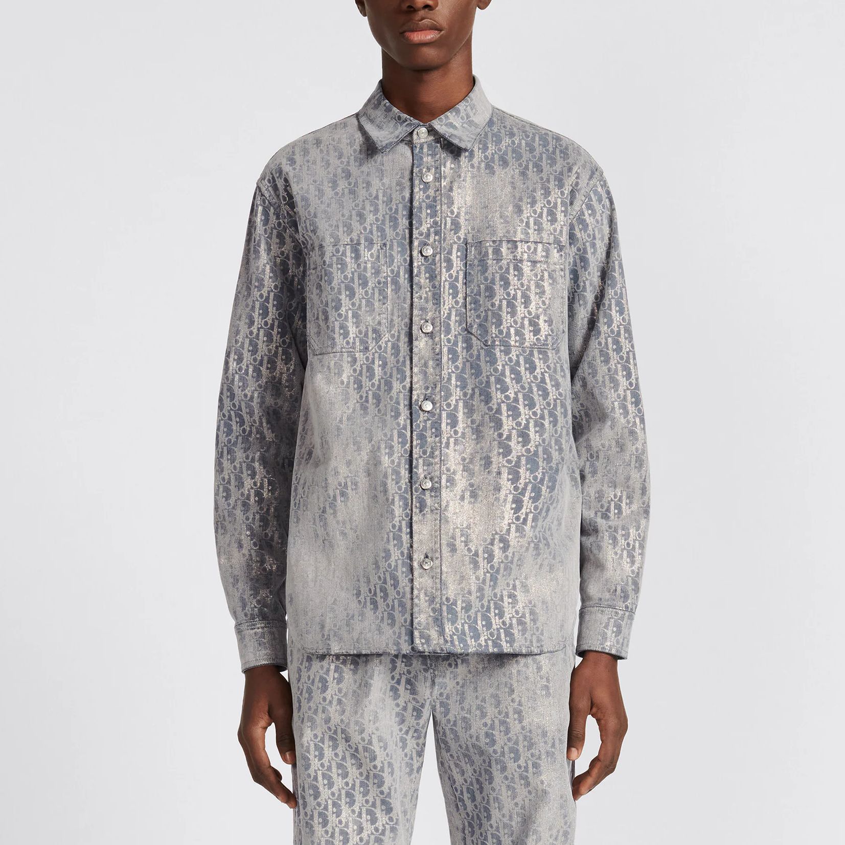 Dior Dior Oblique Logo Distressed Button Up Shirt Size 39 Size US M / EU 48-50 / 2 - 13 Thumbnail