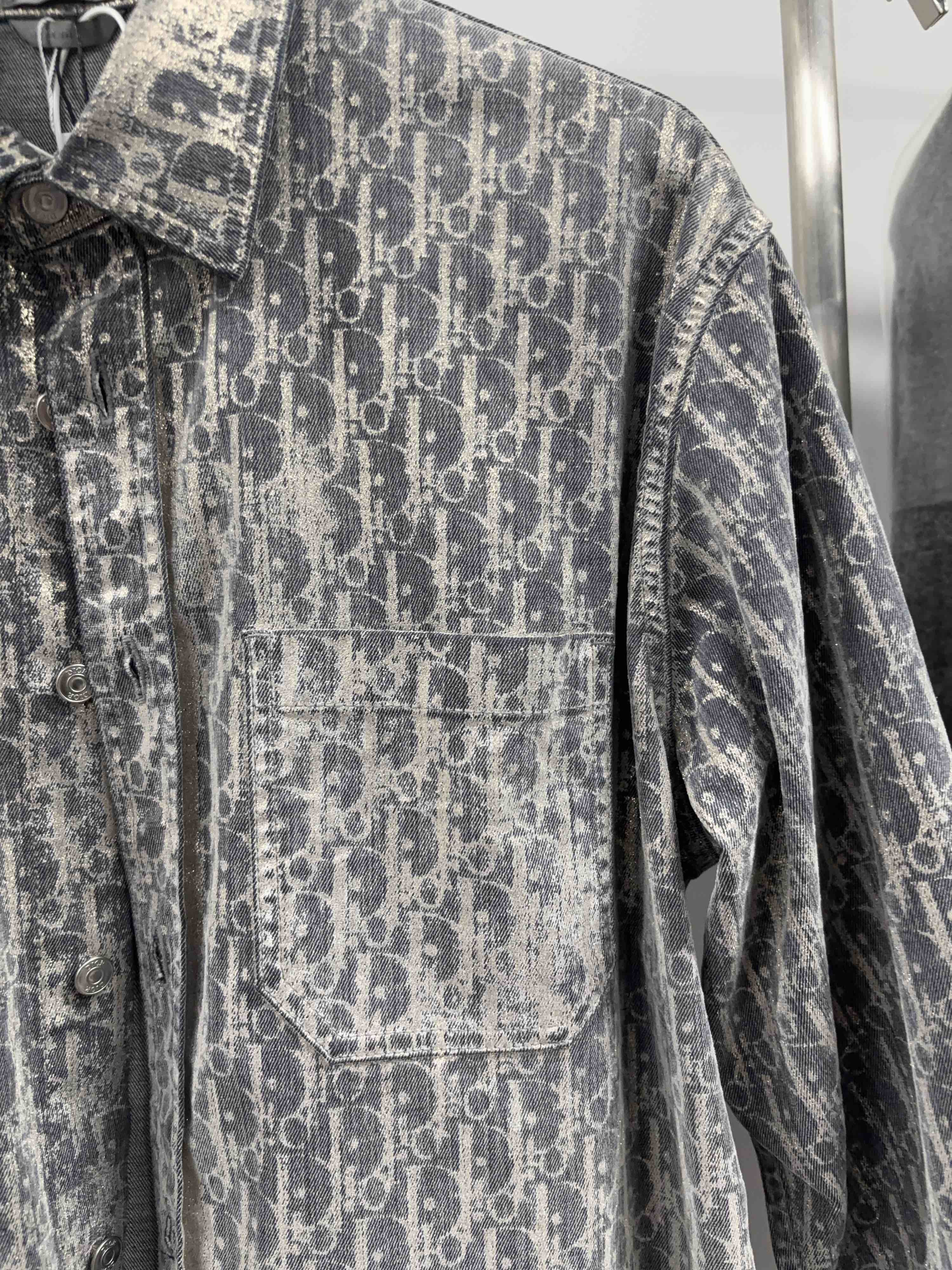 Dior Dior Oblique Logo Distressed Button Up Shirt Size 39 Size US M / EU 48-50 / 2 - 8 Thumbnail