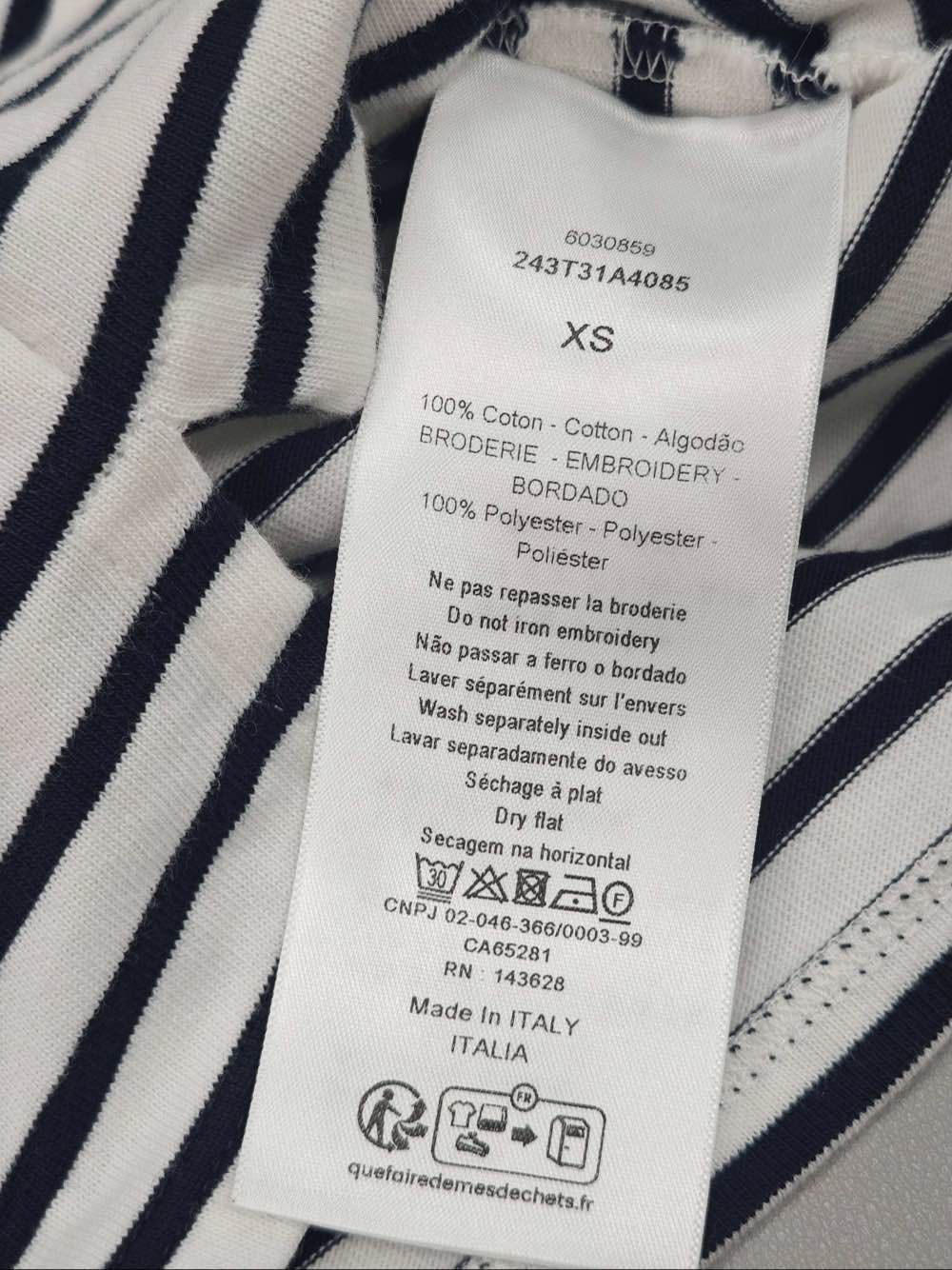 Dior Christian Dior Striped Logo T-Shirt Size XS Size XS / US 0-2 / IT 36-38 - 4 Thumbnail