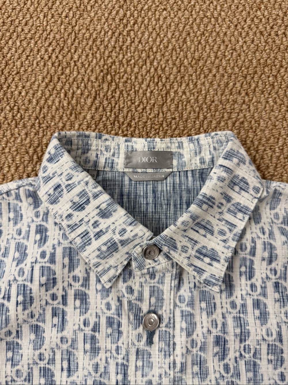 Dior Dior Oblique Kasuri Long Sleeve Shirt Size M Size US M / EU 48-50 / 2 - 6 Thumbnail