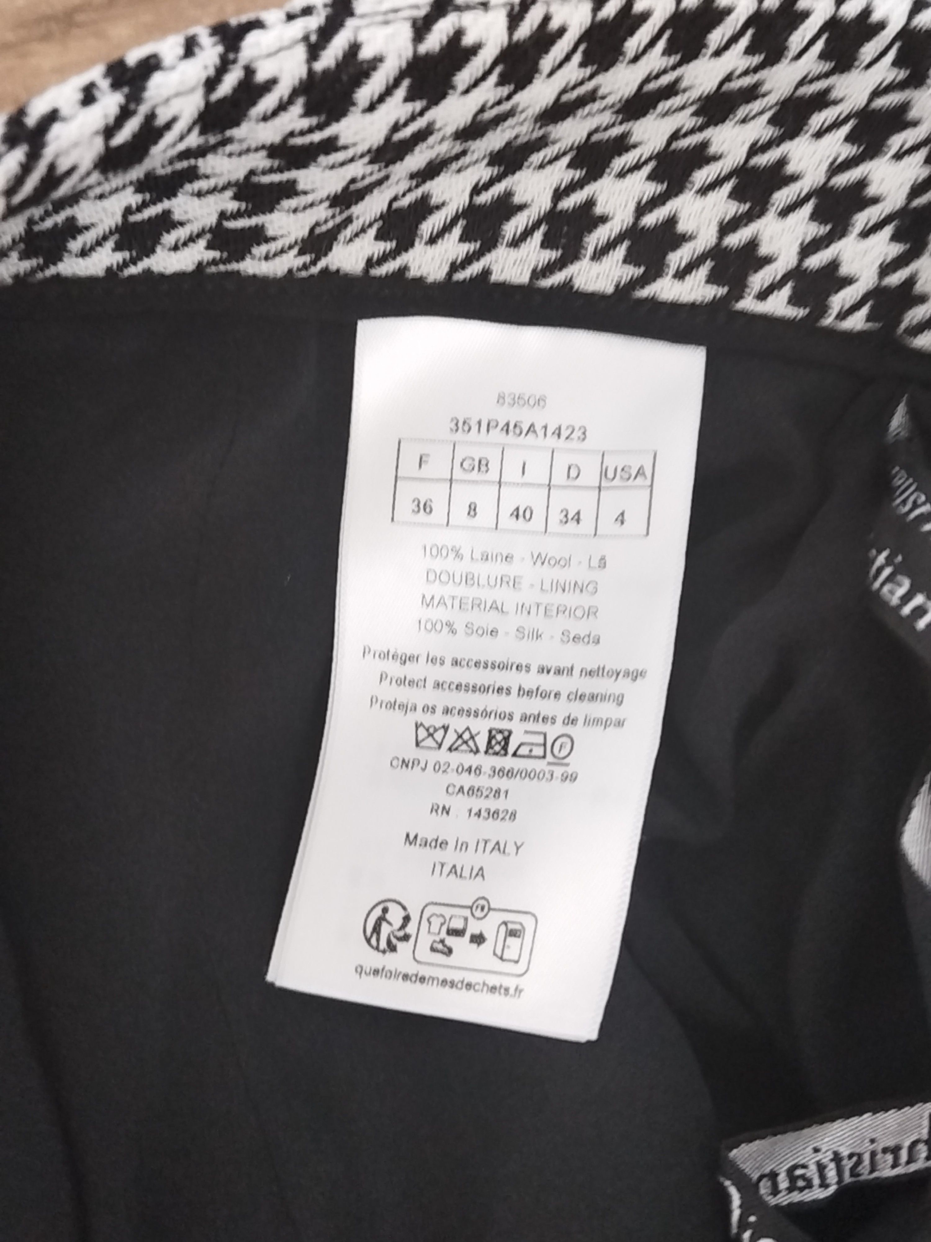 Dior Christian Dior Houndstooth Mini Skirt Size 36 Size 26" / US 2 / IT 38 - 4 Thumbnail