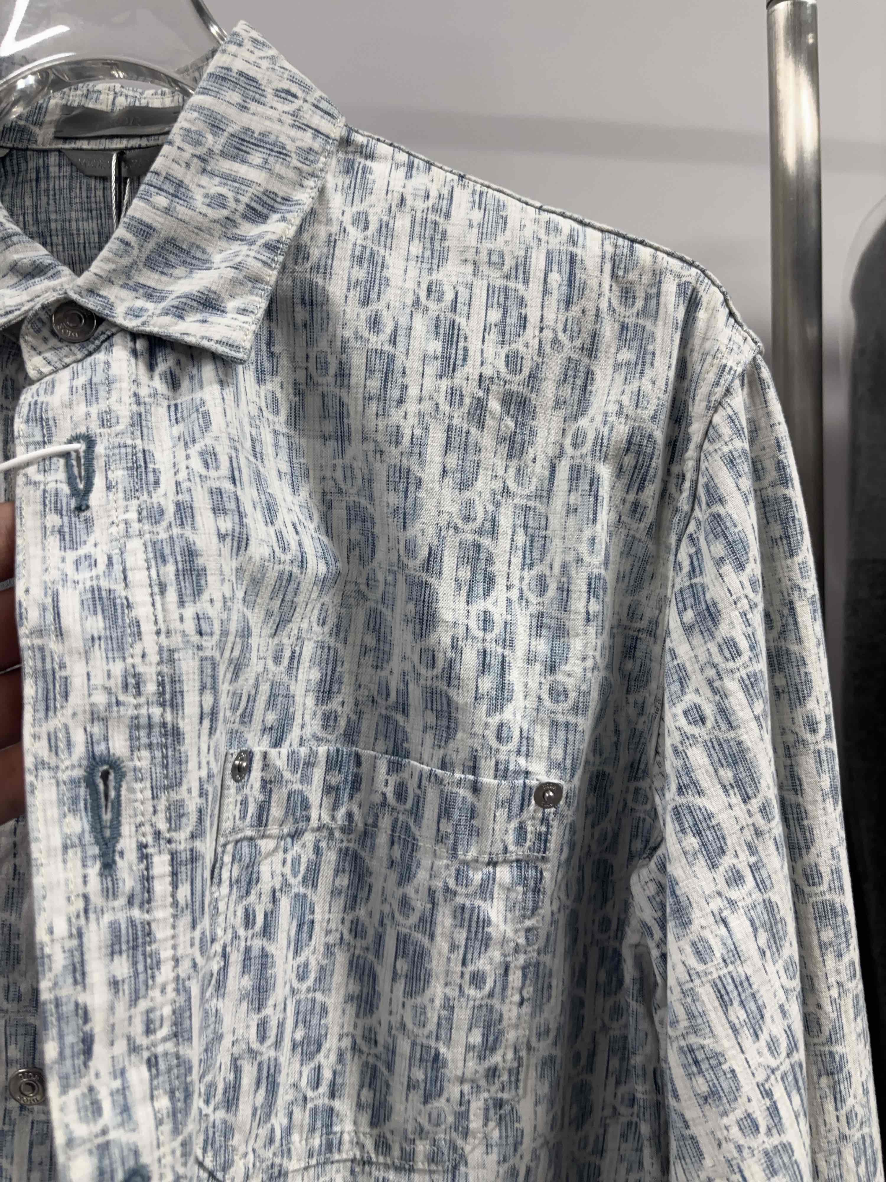 Dior DIOR Oblique Kasuri Button Up Shirt Size S Size US S / EU 44-46 / 1 - 9 Thumbnail