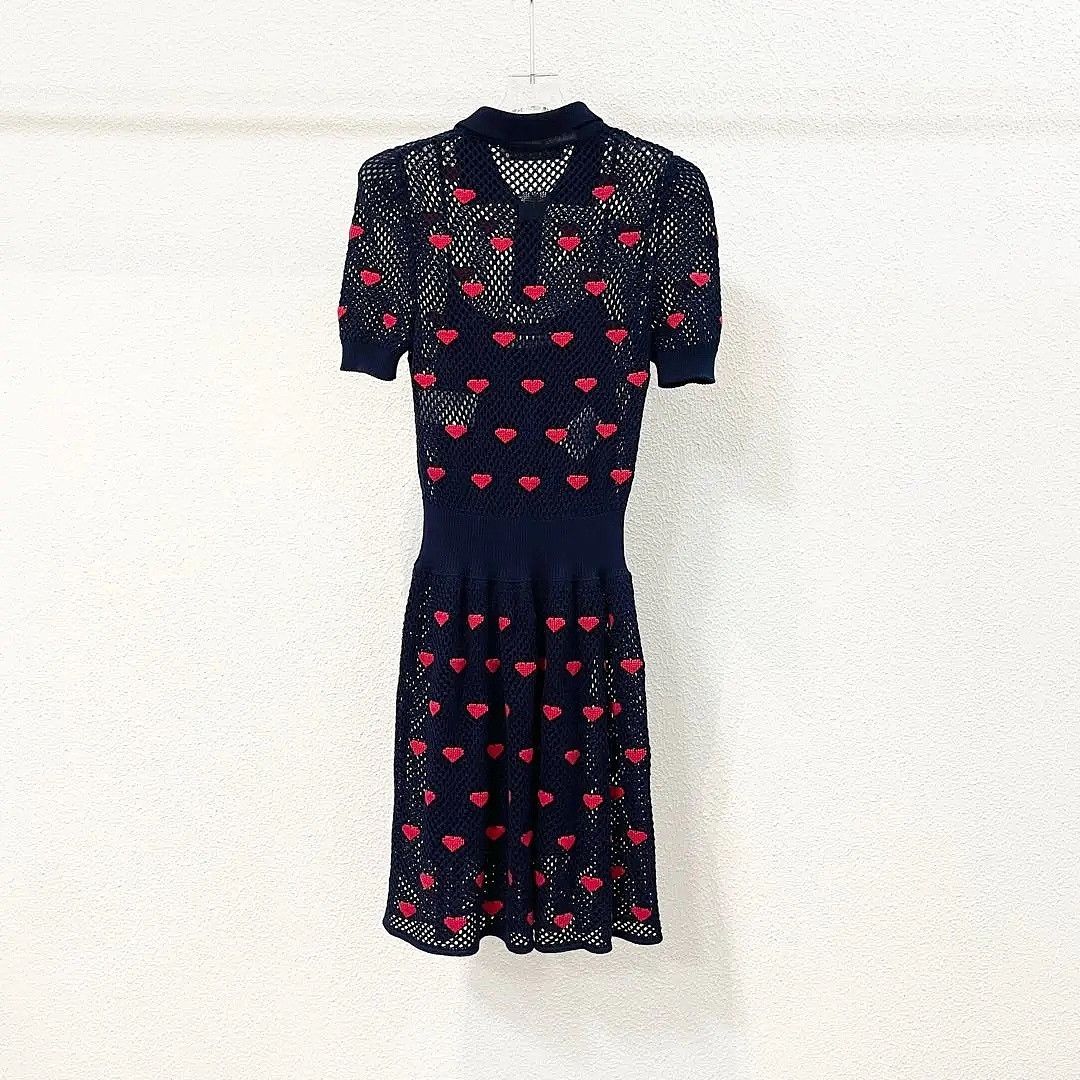 Dior Dior Heart Pattern Knit Midi Dress Size FR 36 Size XS / US 0-2 / IT 36-38 - 2 Thumbnail