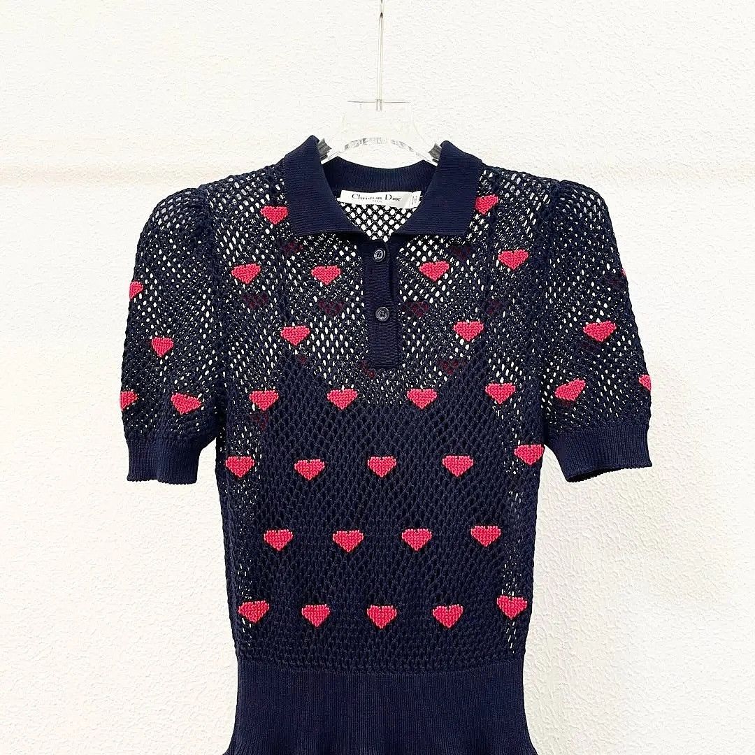 Dior Dior Heart Pattern Knit Midi Dress Size FR 36 Size XS / US 0-2 / IT 36-38 - 6 Thumbnail