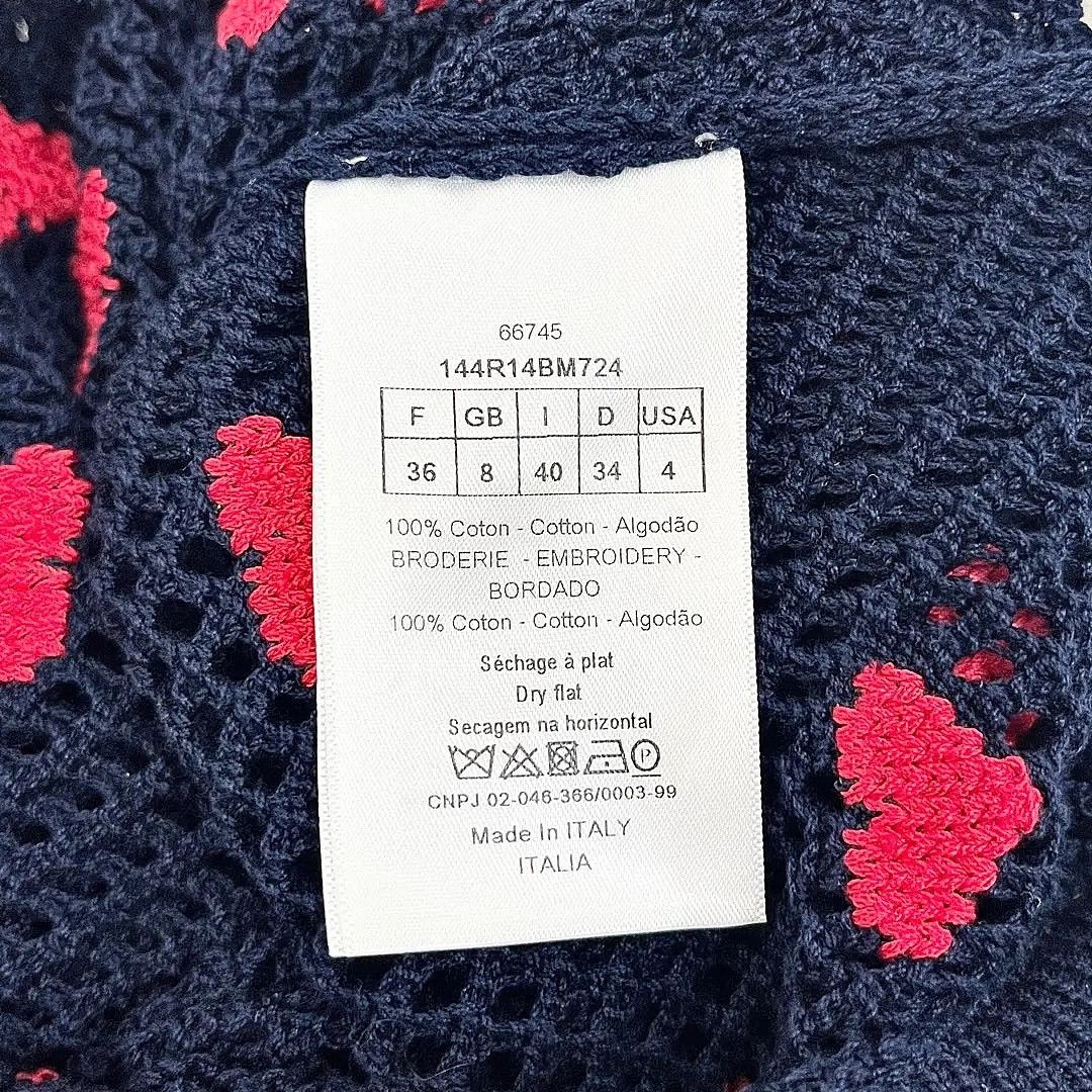 Dior Dior Heart Pattern Knit Midi Dress Size FR 36 Size XS / US 0-2 / IT 36-38 - 4 Thumbnail