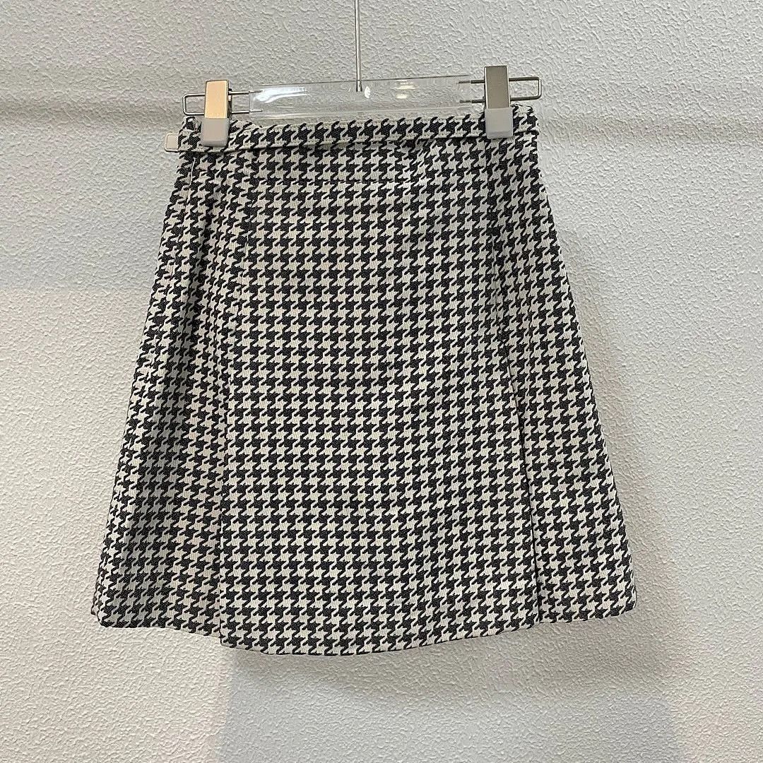 Dior Dior Houndstooth Logo Mini Skirt Size 36 Size 26" / US 2 / IT 38 - 2 Thumbnail