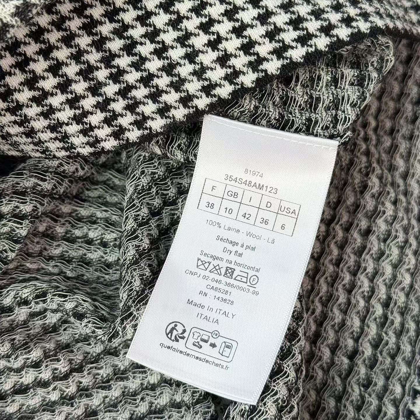 Dior Dior Houndstooth Wool Sweater Size 38 Size S / US 4 / IT 40 - 4 Thumbnail