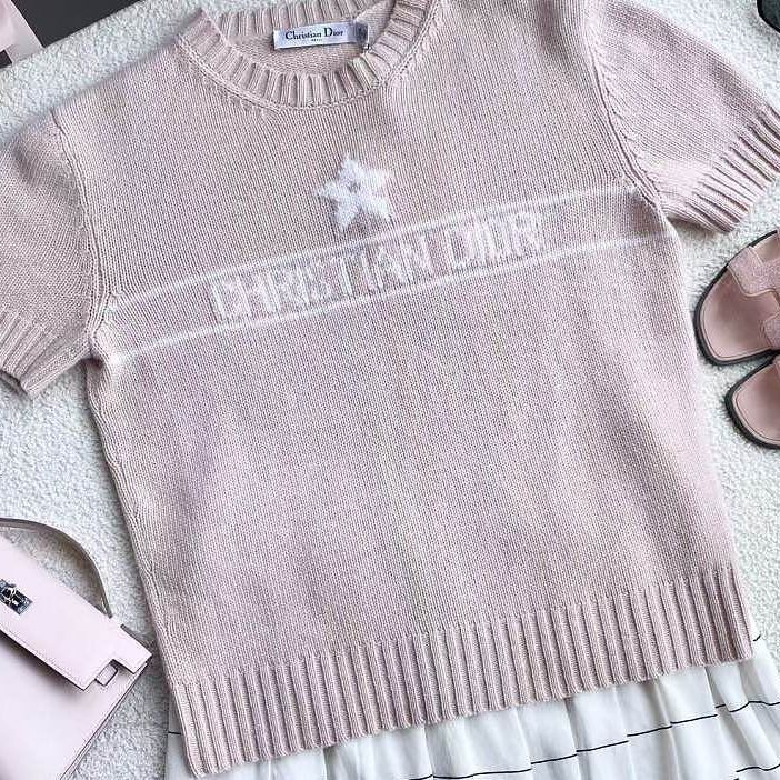 Dior Dior Star Logo Cashmere Short Sleeve Sweater Size 38 Size S / US 4 / IT 40 - 8 Thumbnail