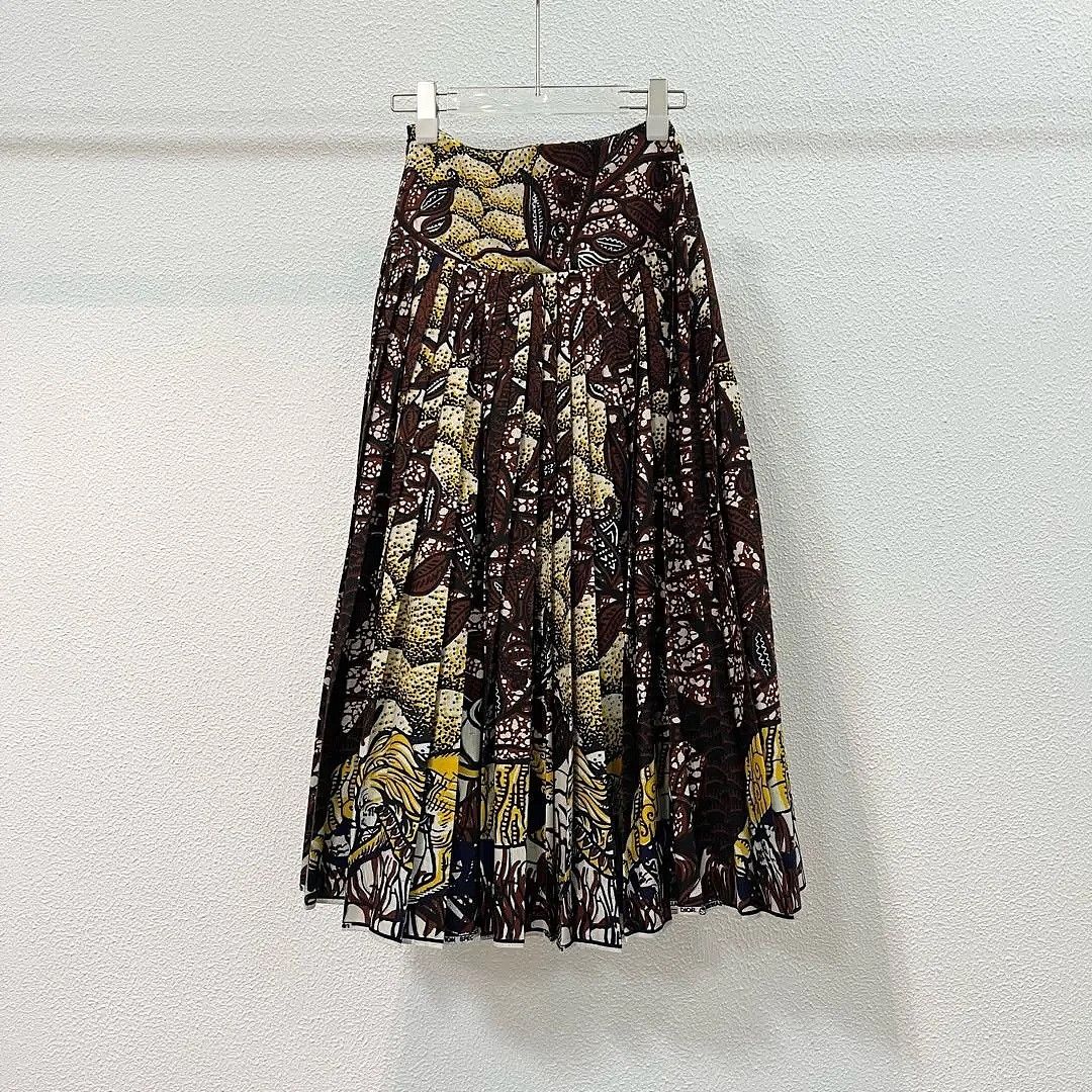 Dior Dior Patterned Pleated Midi Skirt Size 34 Size 25" / US 0 / IT 36 - 2 Thumbnail