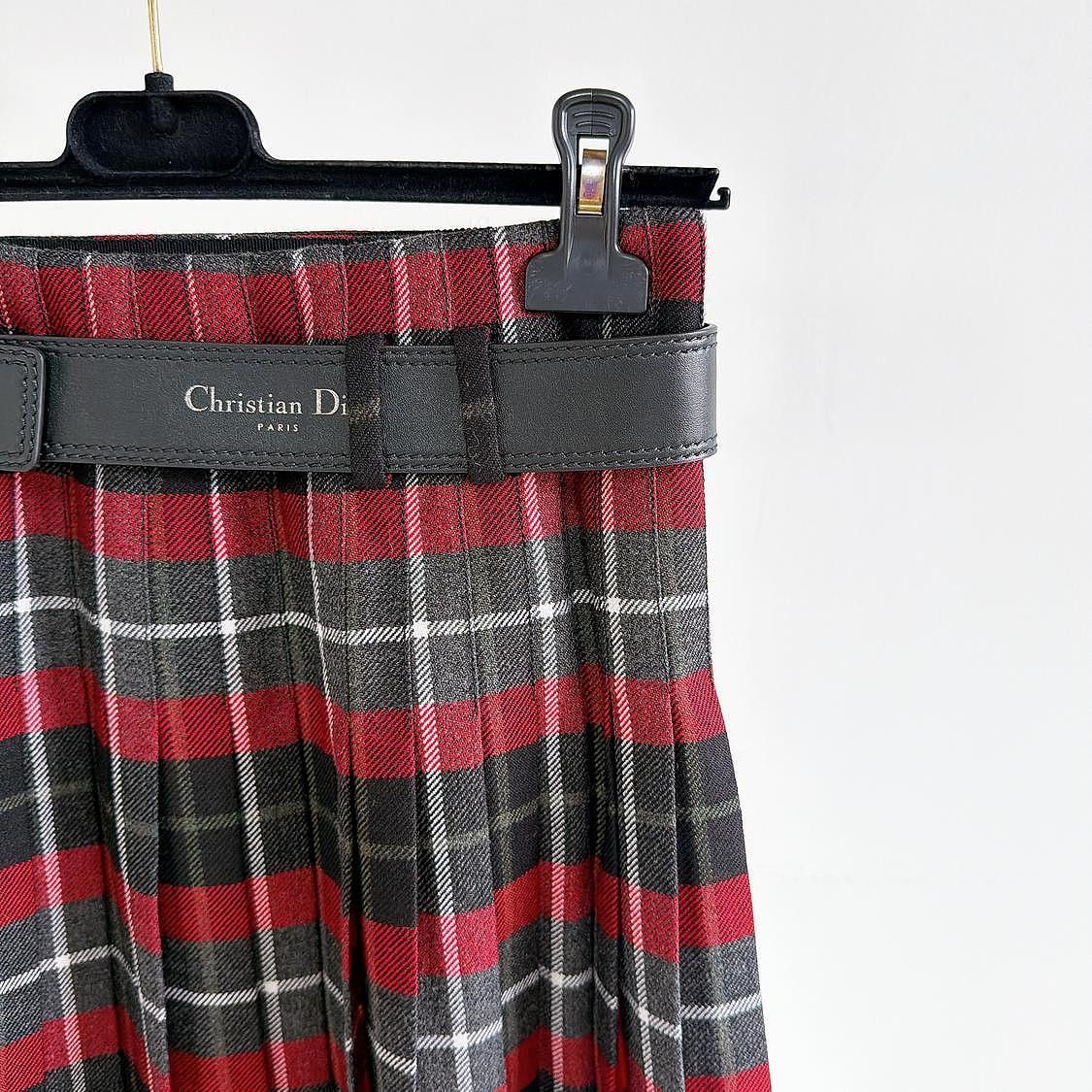 Dior Christian Dior Plaid Belted Mini Skirt Size 34 Size 25" / US 0 / IT 36 - 7 Thumbnail