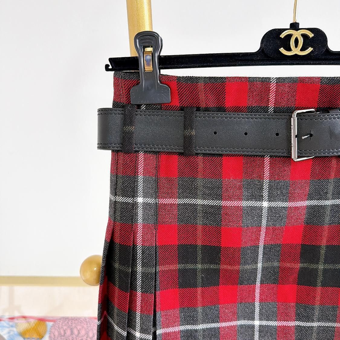 Dior Christian Dior Plaid Belted Mini Skirt Size 34 Size 25" / US 0 / IT 36 - 5 Thumbnail