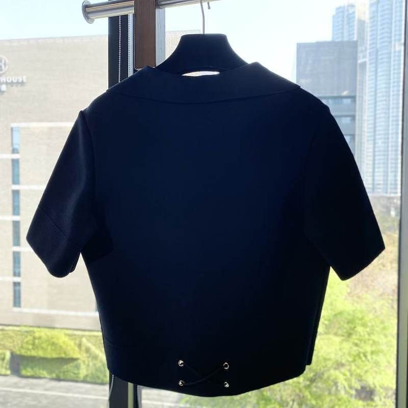 Dior Dior Navy Knit Short Sleeve Jacket Size 38 Size S / US 4 / IT 40 - 2 Thumbnail