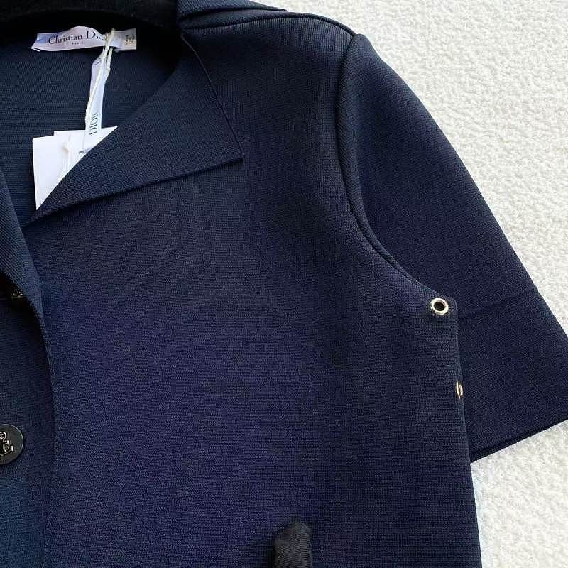 Dior Dior Navy Knit Short Sleeve Jacket Size 38 Size S / US 4 / IT 40 - 6 Thumbnail