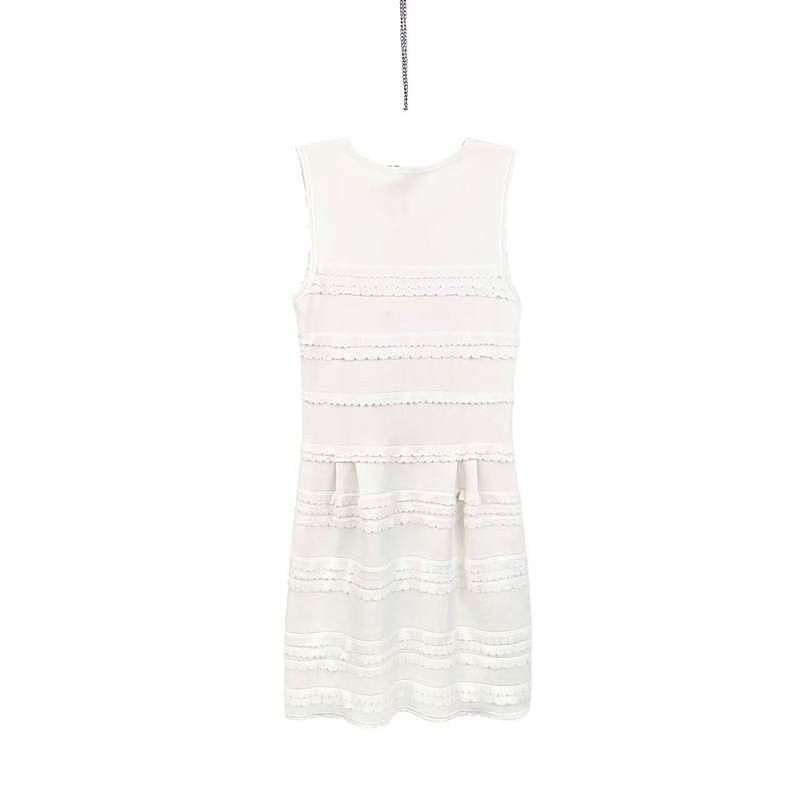 Dior Christian Dior Tiered Knit Mini Dress White Size FR 38 Size S / US 4 / IT 40 - 2 Thumbnail