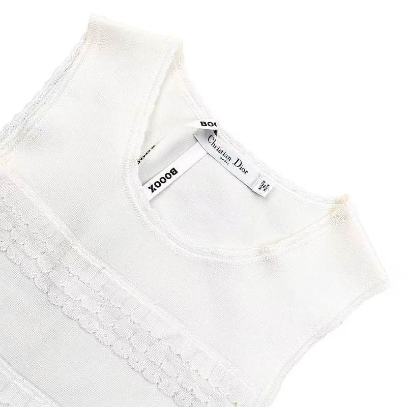 Dior Christian Dior Tiered Knit Mini Dress White Size FR 38 Size S / US 4 / IT 40 - 3 Thumbnail