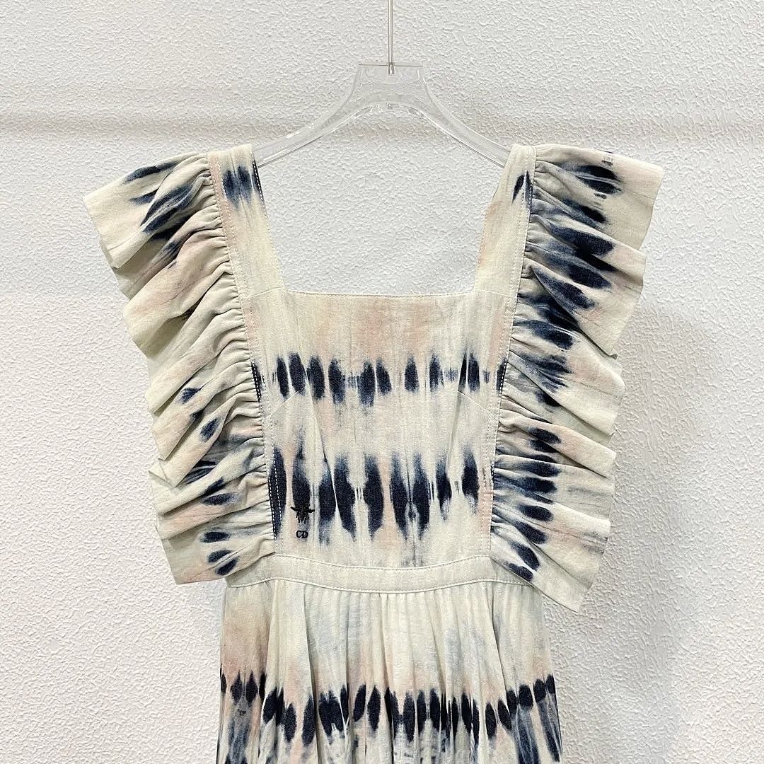 Dior Dior Tie-Dye Ruffle Midi Dress Size 34 Size XS / US 0-2 / IT 36-38 - 6 Thumbnail