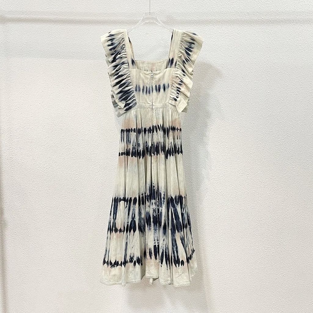 Dior Dior Tie-Dye Ruffle Midi Dress Size 34 Size XS / US 0-2 / IT 36-38 - 2 Thumbnail