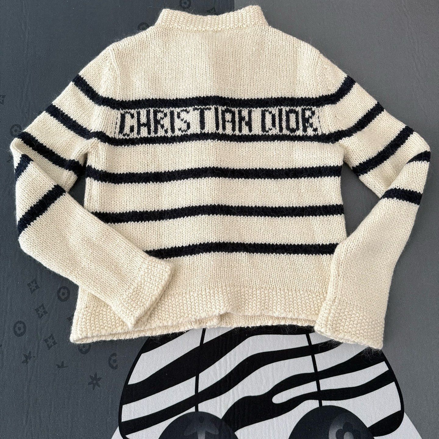 Dior Dior Striped Logo Cardigan Size 34 Size XXS / US 00 / IT 34 - 2 Thumbnail