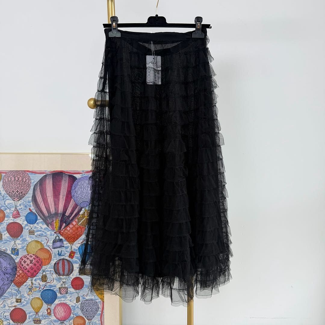 Dior Dior Ruffled Silk Midi Skirt Size 36 Size 26" / US 2 / IT 38 - 2 Thumbnail