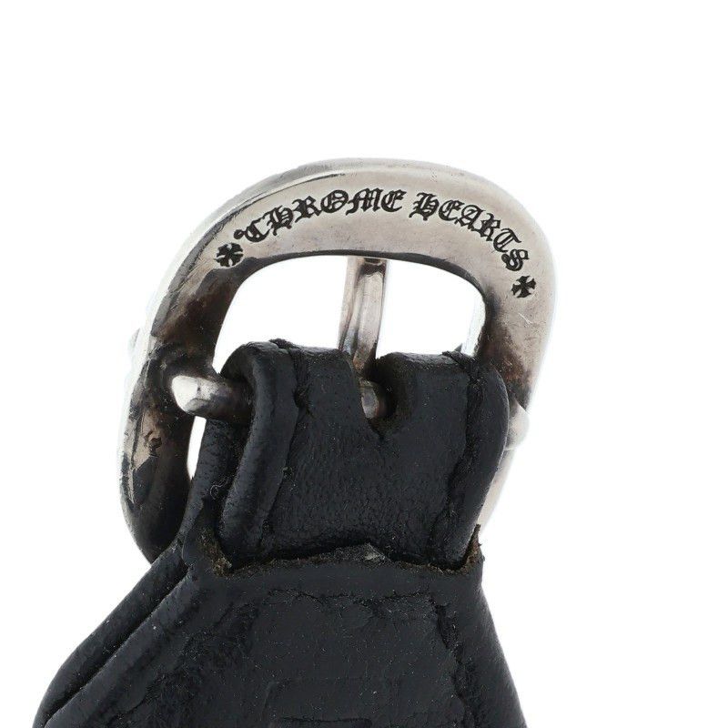 Chrome Hearts Chrome Hearts RR TINY BUCKLE Leather Bangle Black x Silver Size 1 Size ONE SIZE - 3 Thumbnail