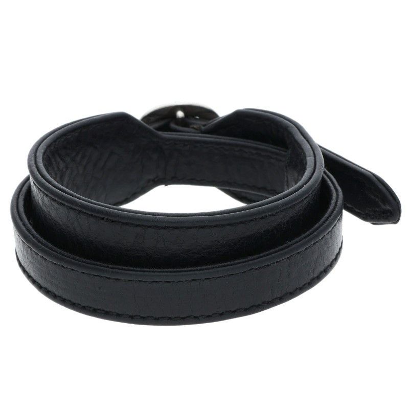 Chrome Hearts Chrome Hearts RR TINY BUCKLE Leather Bangle Black x Silver Size 1 Size ONE SIZE - 2 Thumbnail
