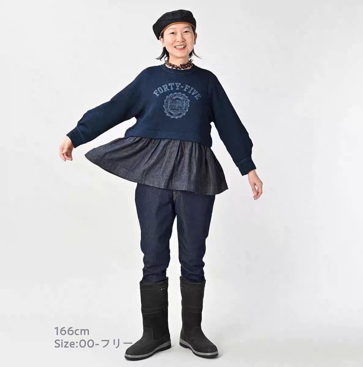 45rpm 45R Fake Two-Piece Sweatshirt Dress Size M / US 6-8 / IT 42-44 - 7 Thumbnail