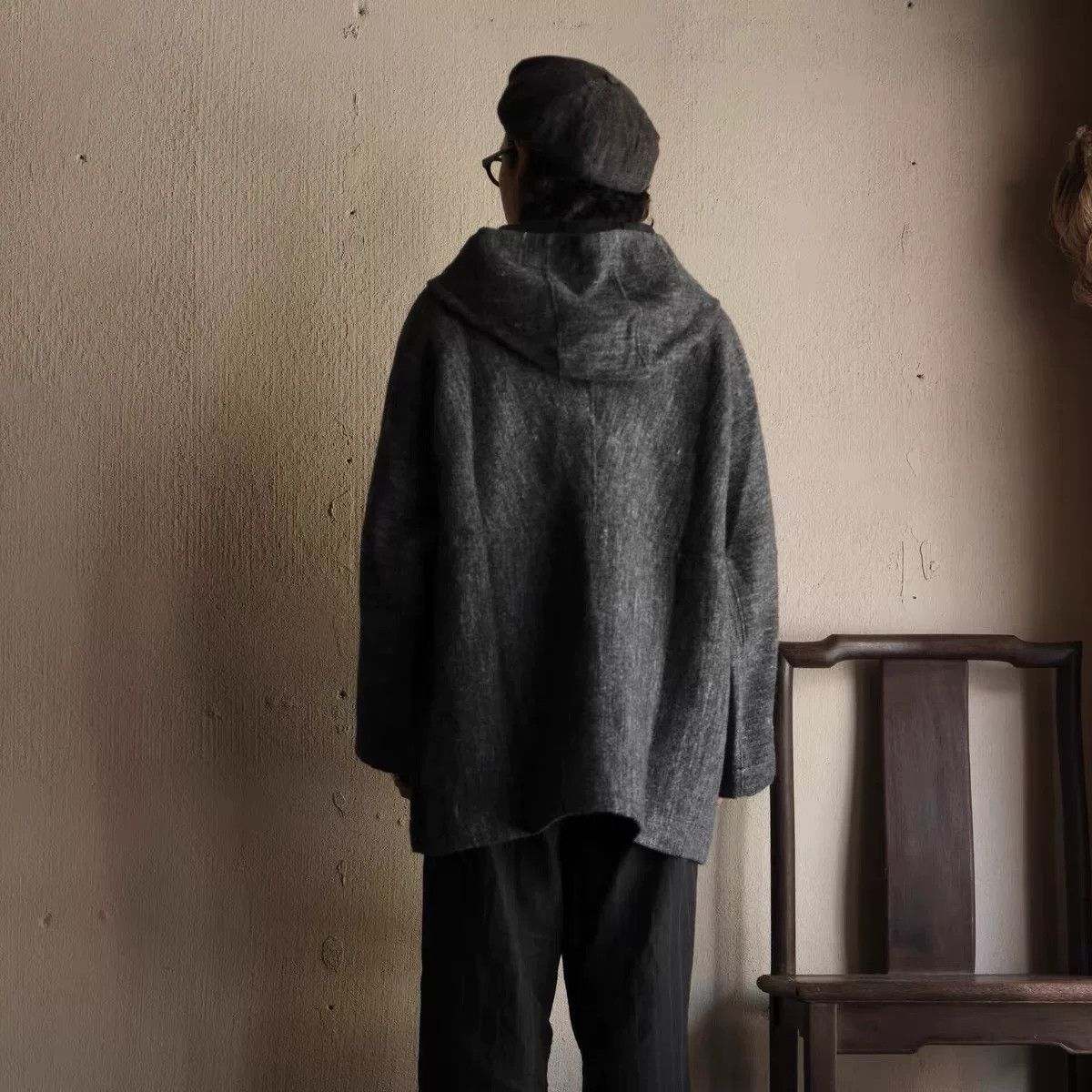 MITTAN Mittan CT-40 Wool Hemp Hooded Coat Size US M / EU 48-50 / 2 - 2 Thumbnail
