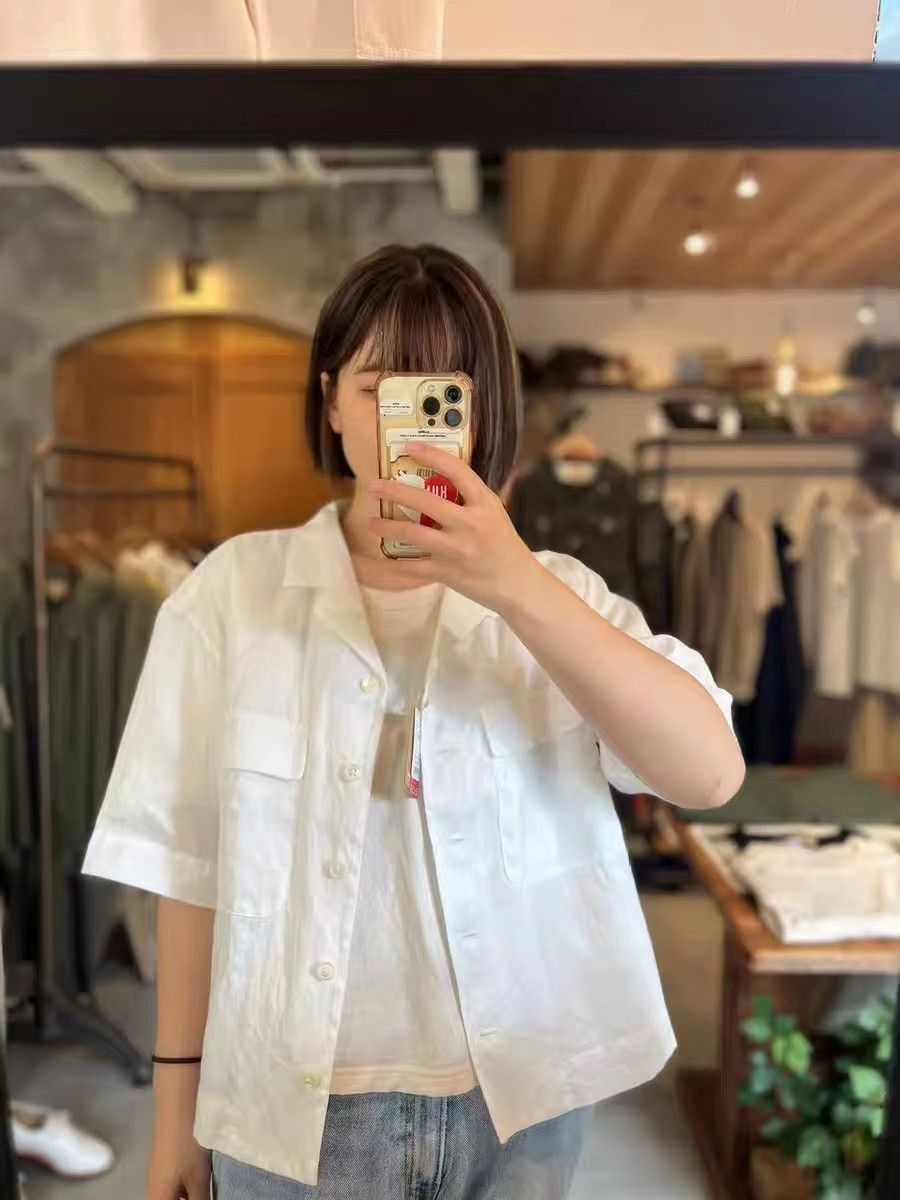 Margaret Howell Margaret Howell White Hemp Short-Sleeve Jacket Size XS / US 0-2 / IT 36-38 - 6 Thumbnail