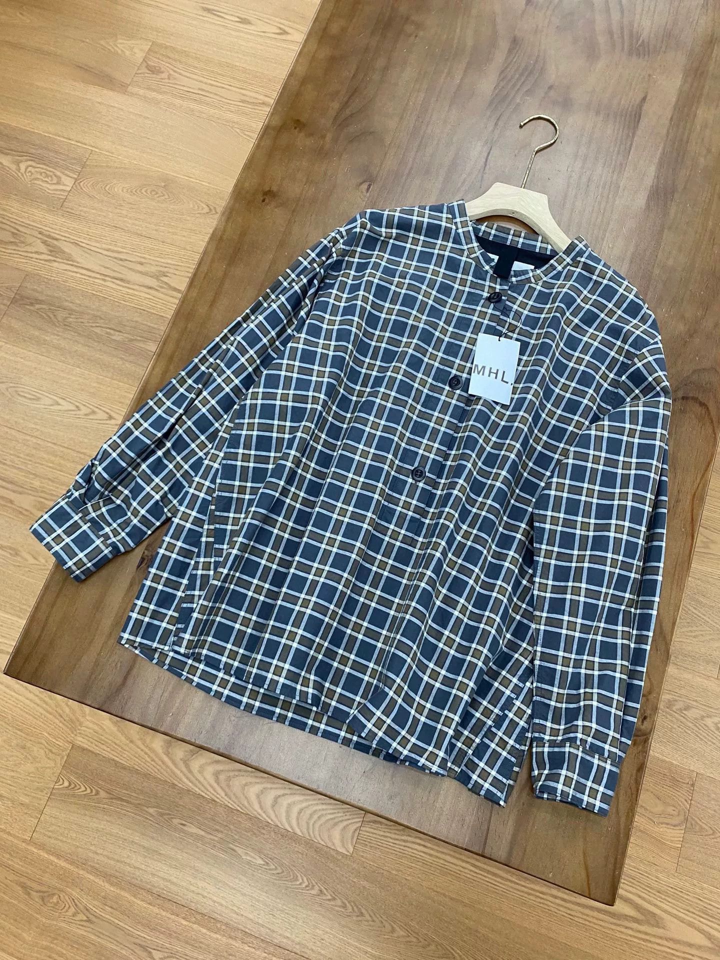 MHI MHL 24AW Women's Cotton Check Shirt Size M / US 6-8 / IT 42-44 - 5 Thumbnail