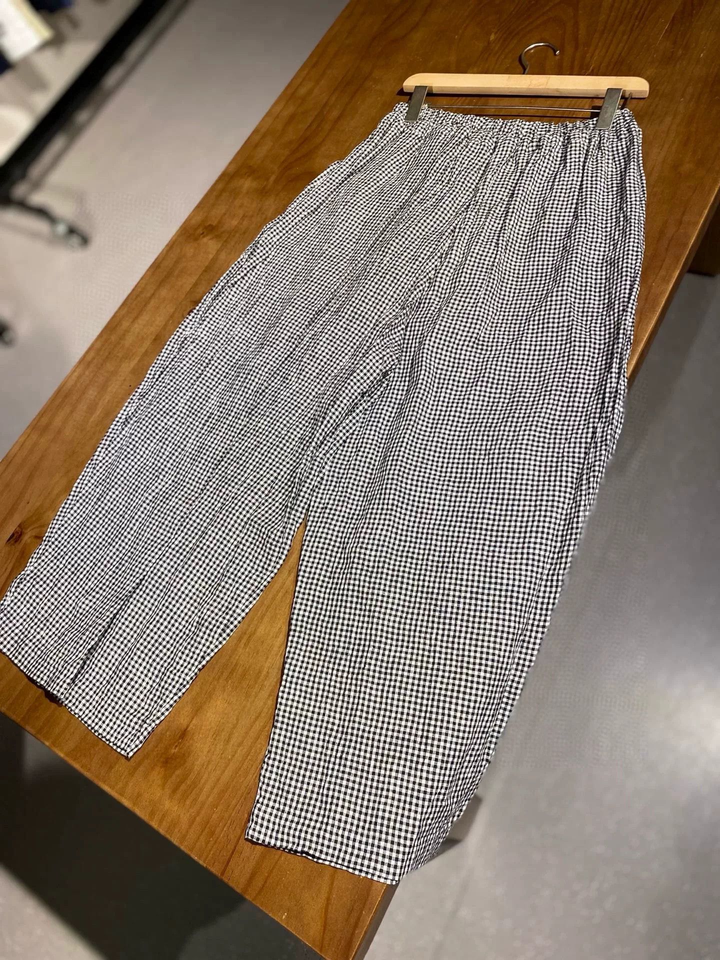 Other Atelier d'antan Black White Check Wide-Leg Pants Size 32" / US 10 / IT 46 - 4 Thumbnail