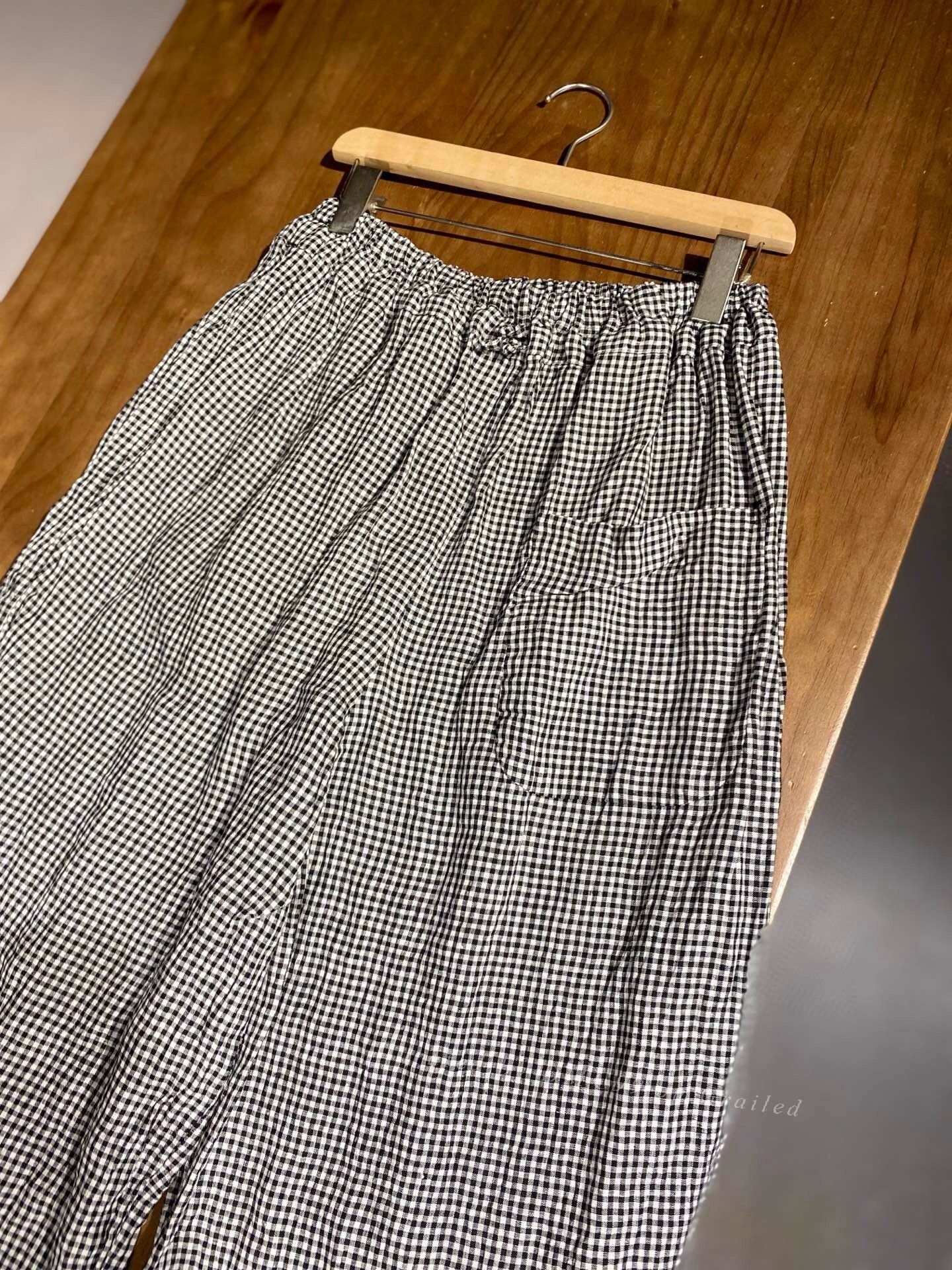 Other Atelier d'antan Black White Check Wide-Leg Pants Size 32" / US 10 / IT 46 - 2 Thumbnail
