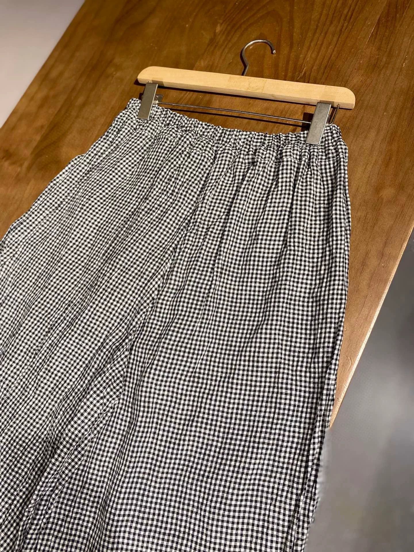 Other Atelier d'antan Black White Check Wide-Leg Pants Size 32" / US 10 / IT 46 - 5 Thumbnail