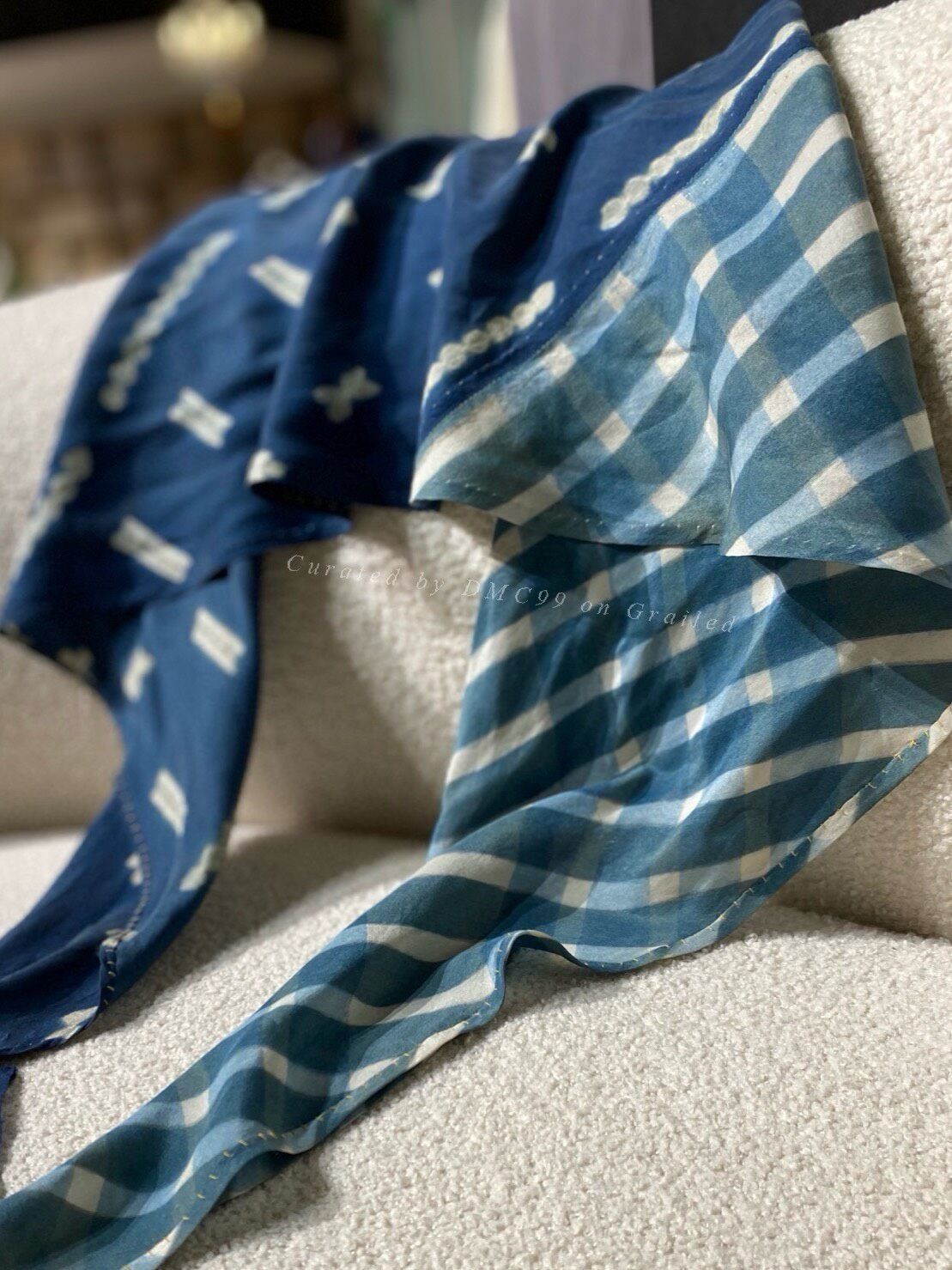 45rpm 45R Handmade Indigo Dyed Scarf Size ONE SIZE - 2 Thumbnail