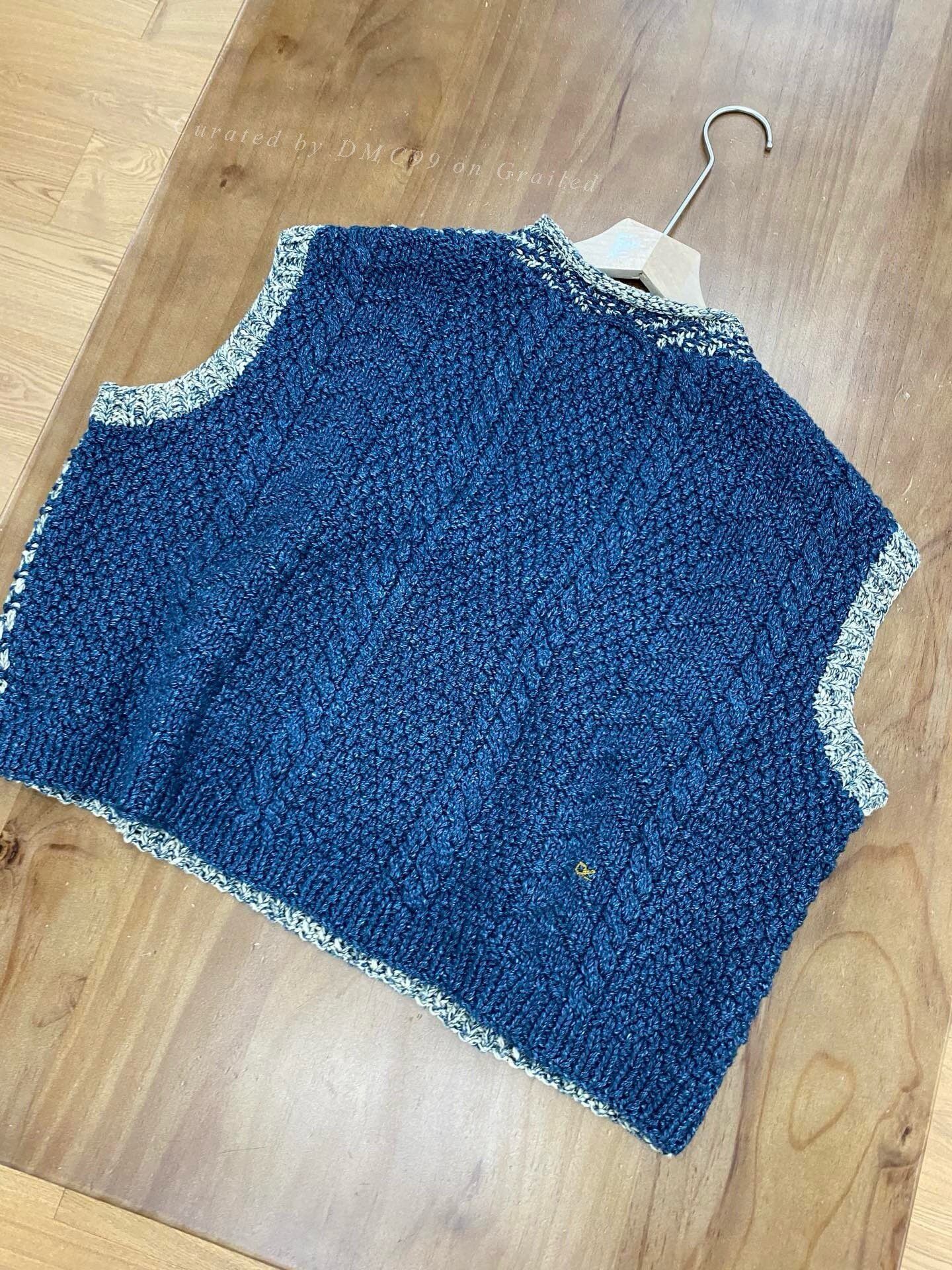 45rpm 45R Hand-Knitted Indigo Vest Size M / US 6-8 / IT 42-44 - 5 Thumbnail