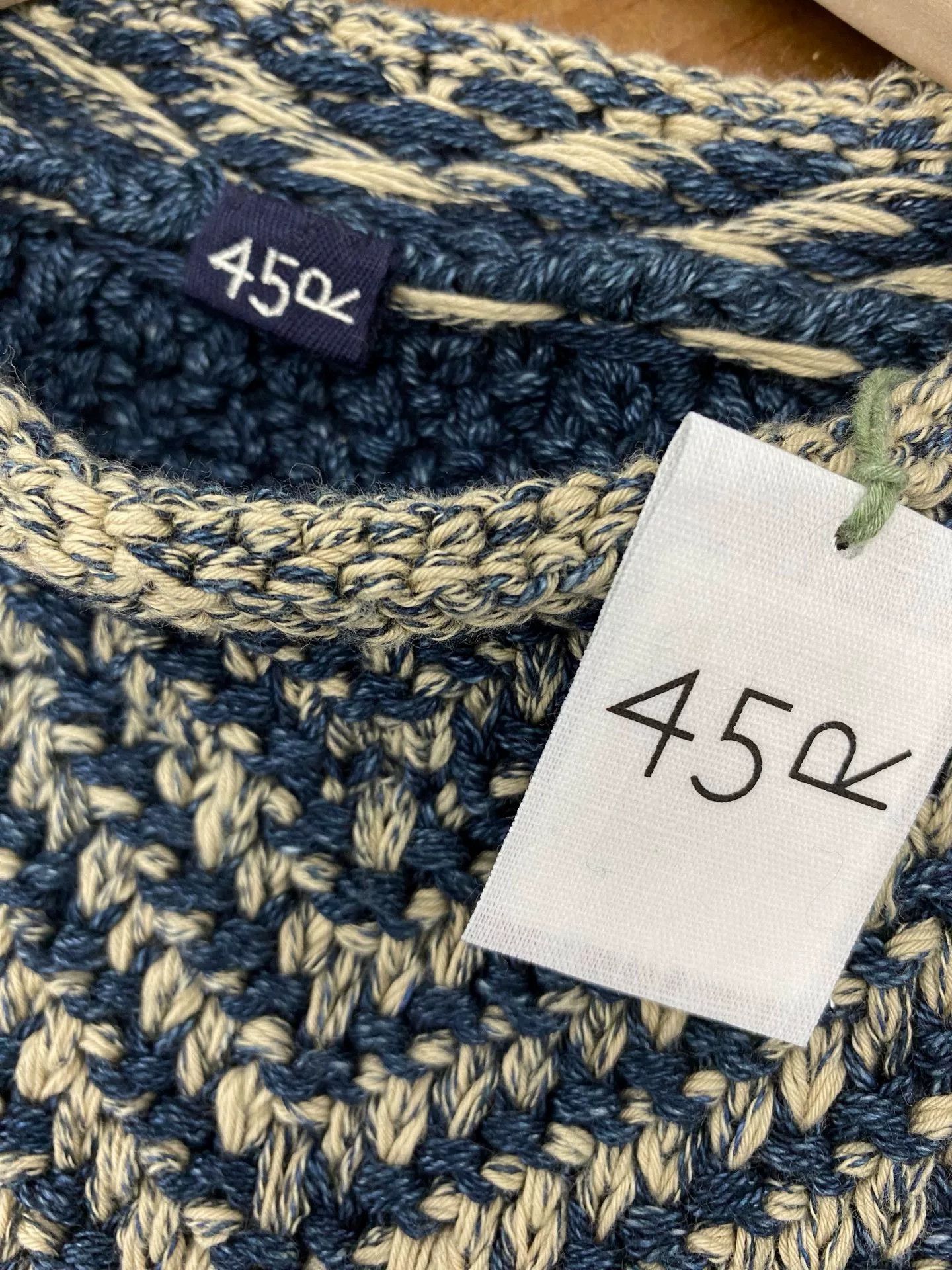 45rpm 45R Hand-Knitted Indigo Vest Size M / US 6-8 / IT 42-44 - 7 Thumbnail