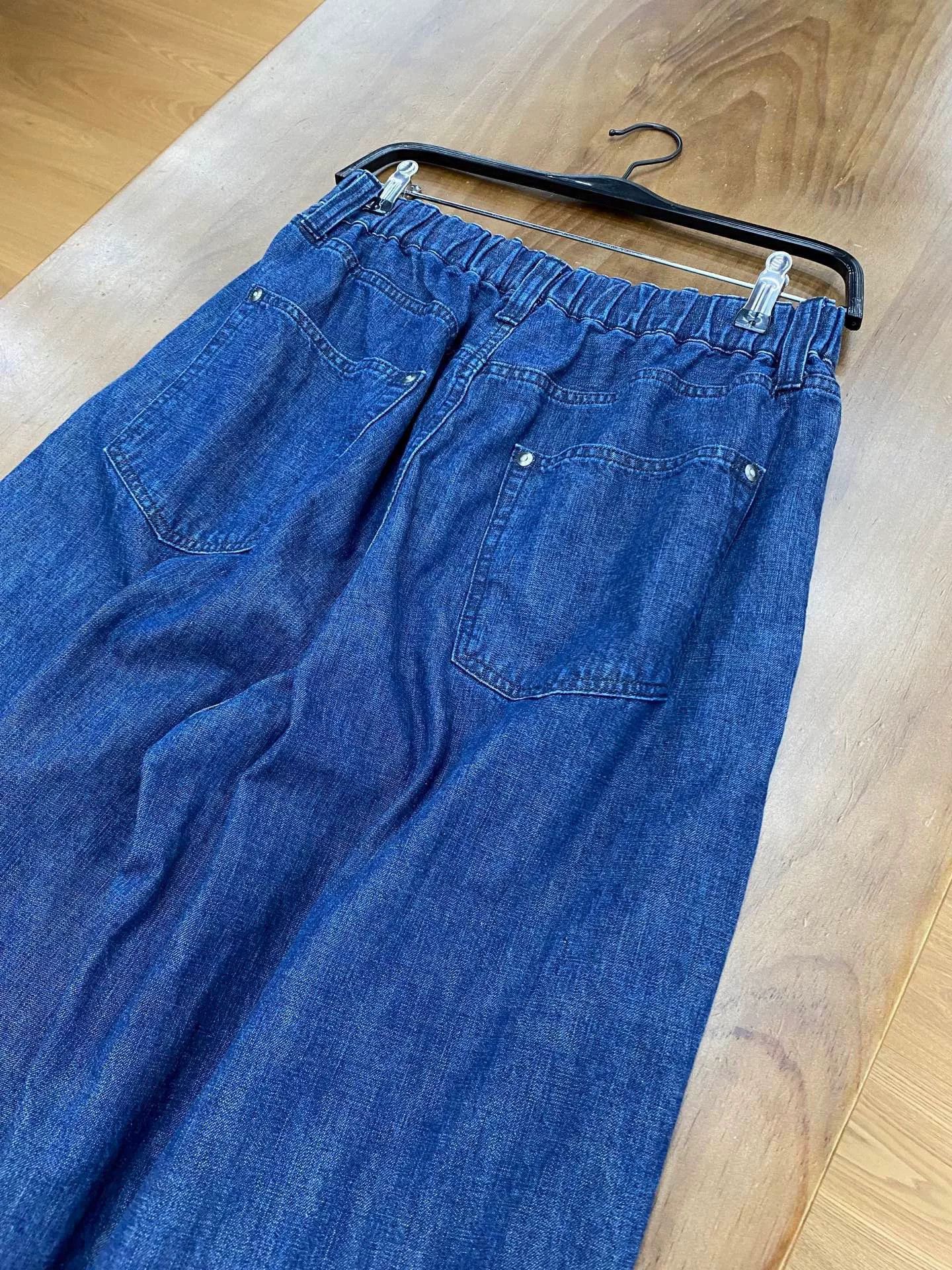 Other BAYCREW'S Dark Blue Elastic Waist Cropped Jeans Size 36" / US 14 / IT 50 - 5 Thumbnail