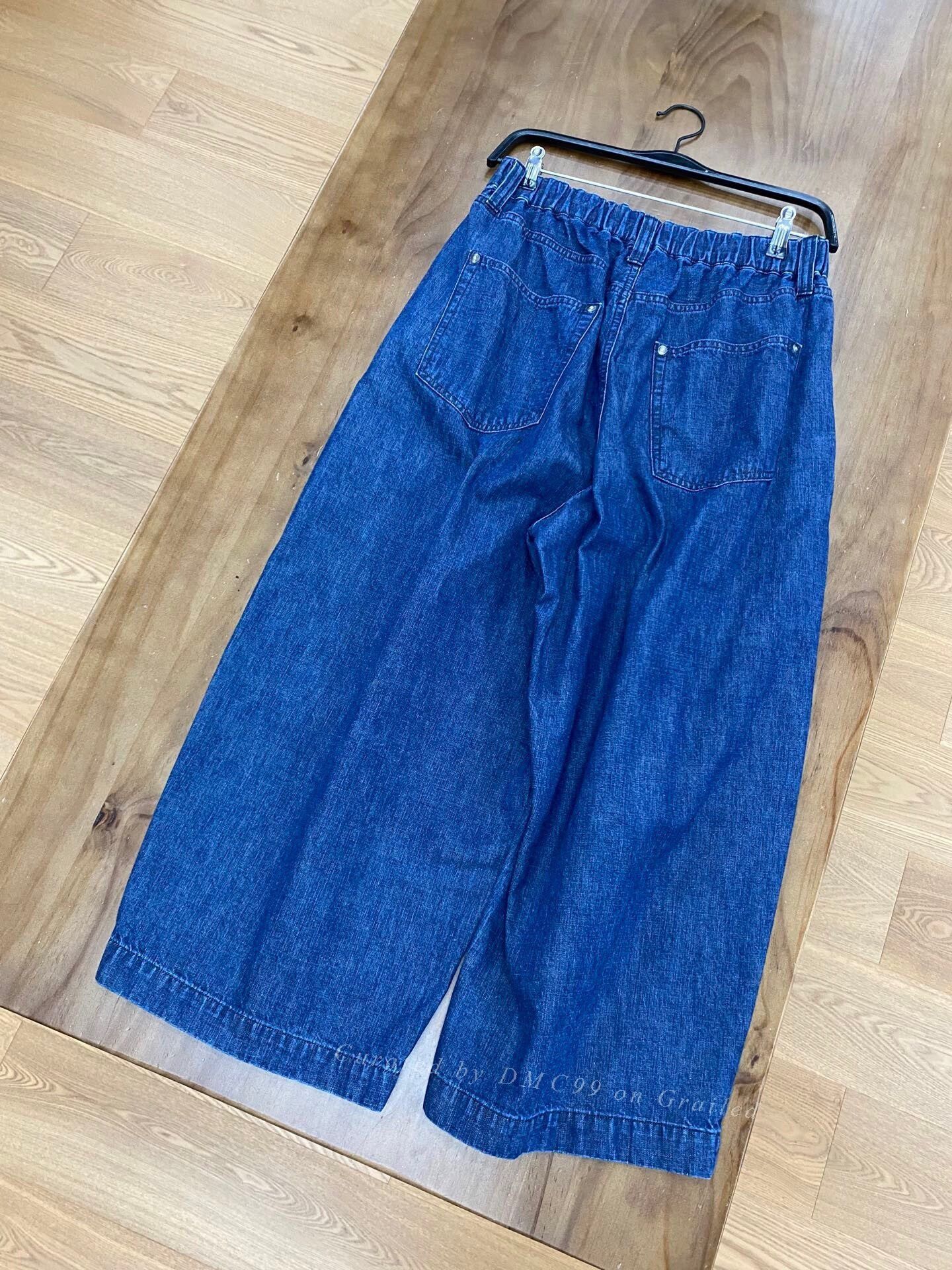 Other BAYCREW'S Dark Blue Elastic Waist Cropped Jeans Size 36" / US 14 / IT 50 - 4 Thumbnail