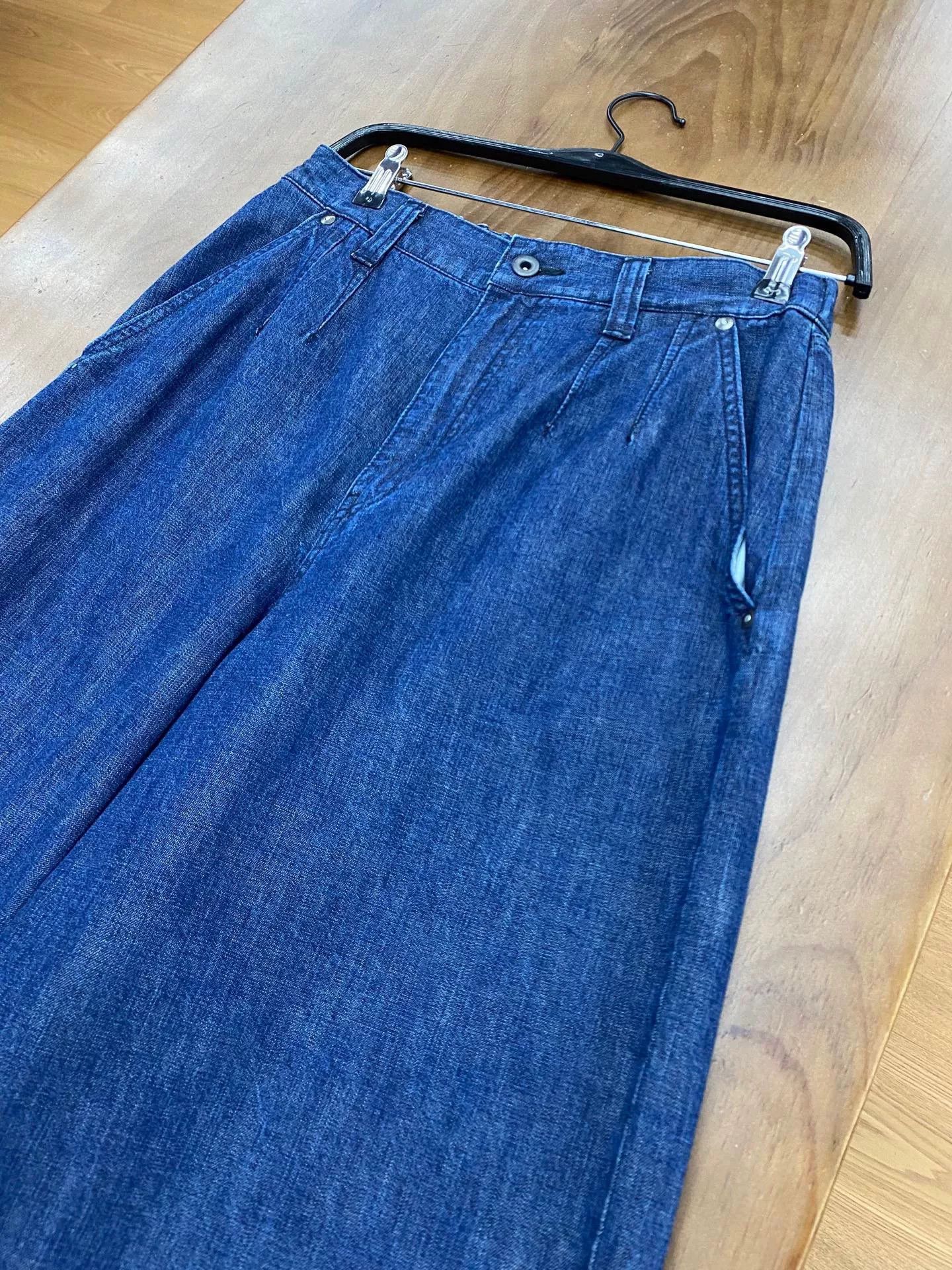 Other BAYCREW'S Dark Blue Elastic Waist Cropped Jeans Size 36" / US 14 / IT 50 - 2 Thumbnail