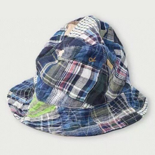 45rpm 45R Blue Check Patchwork Fisherman Hat Size ONE SIZE - 2 Thumbnail